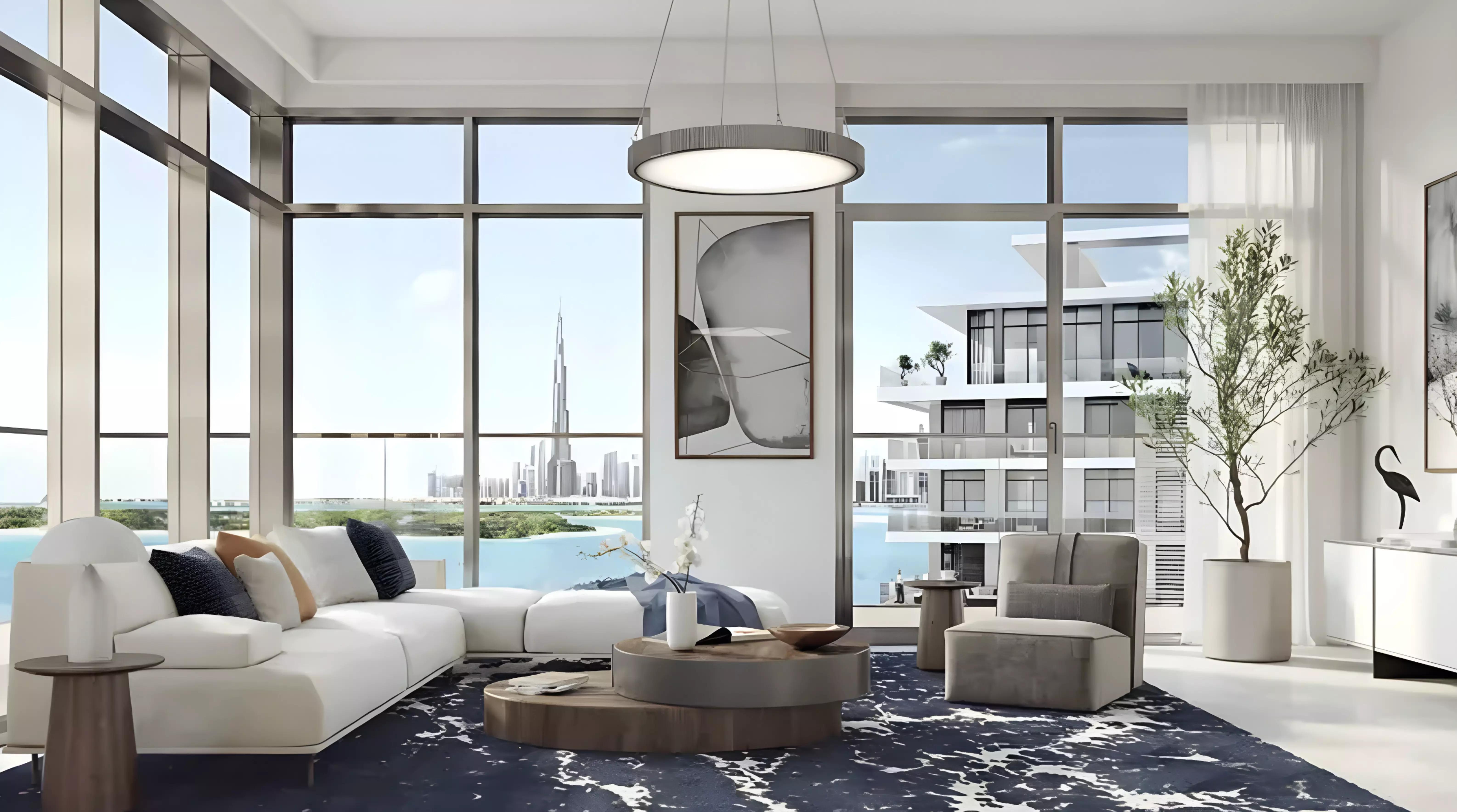 Apartment interior living space at The Cove Phase 2, Dubai Creek Harbour