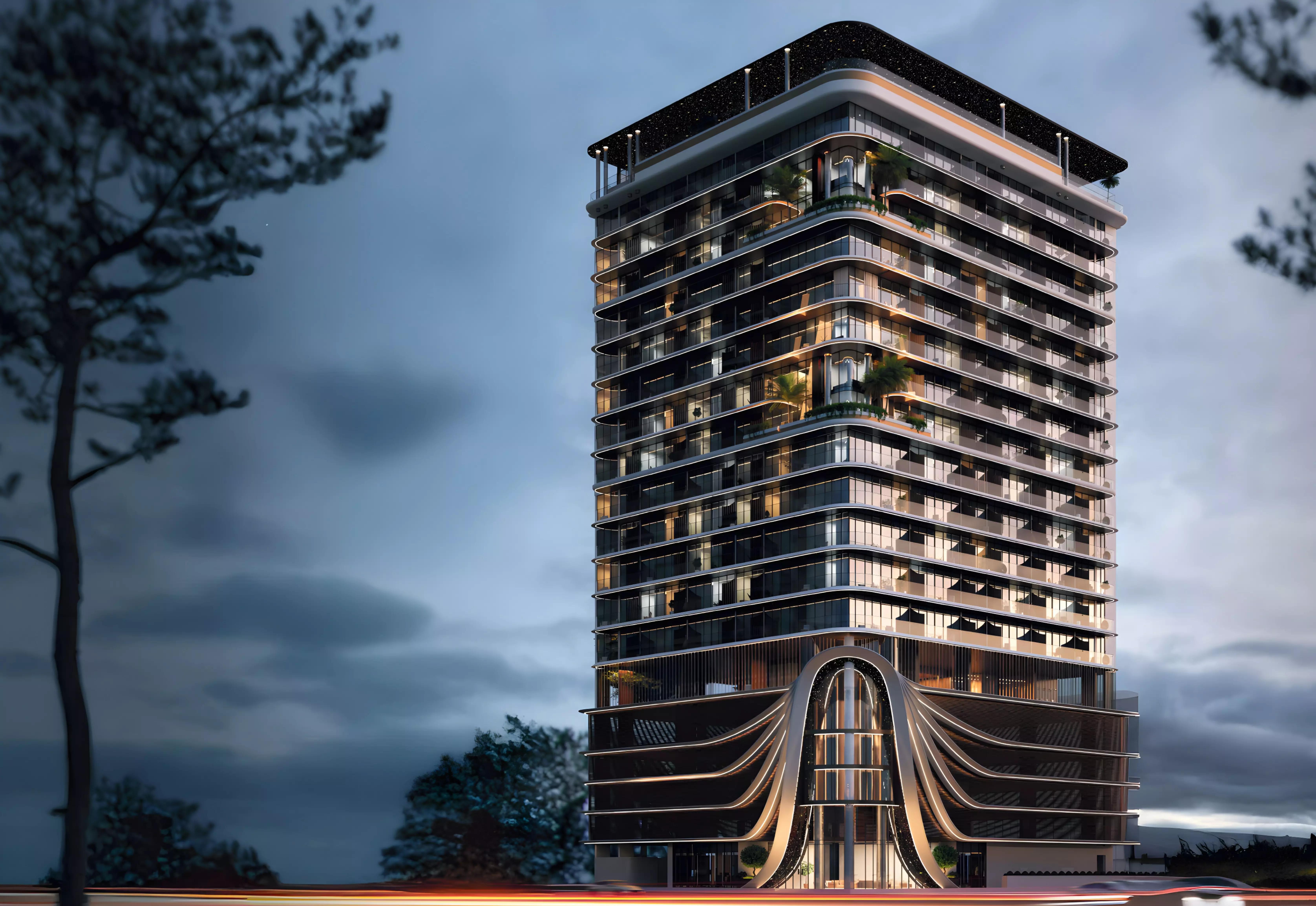 368 Park Lane building exterior view in Jumeirah Village Circle, Dubai