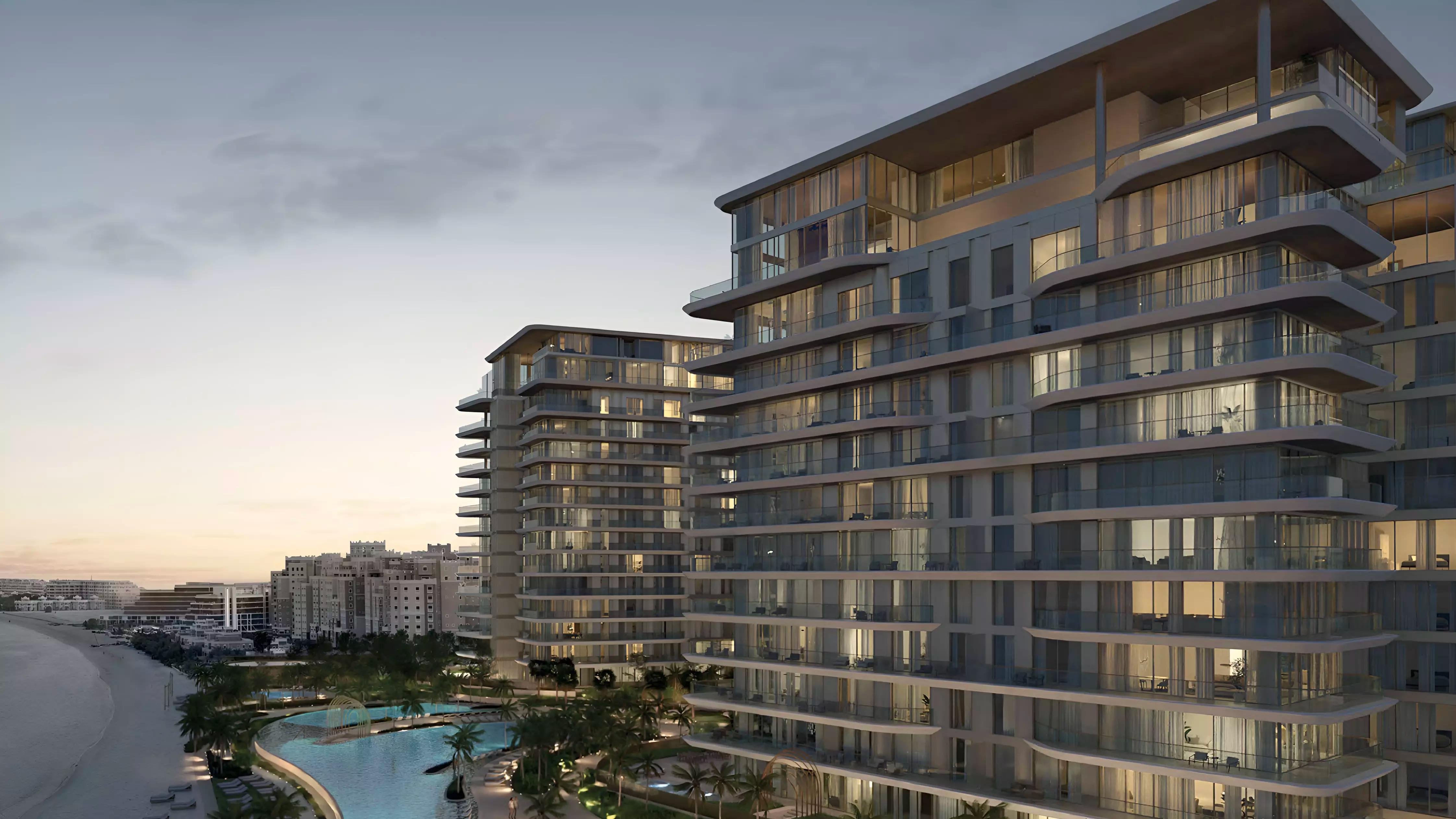 Serenia Living tower exterior on Palm Jumeirah waterfront, Dubai