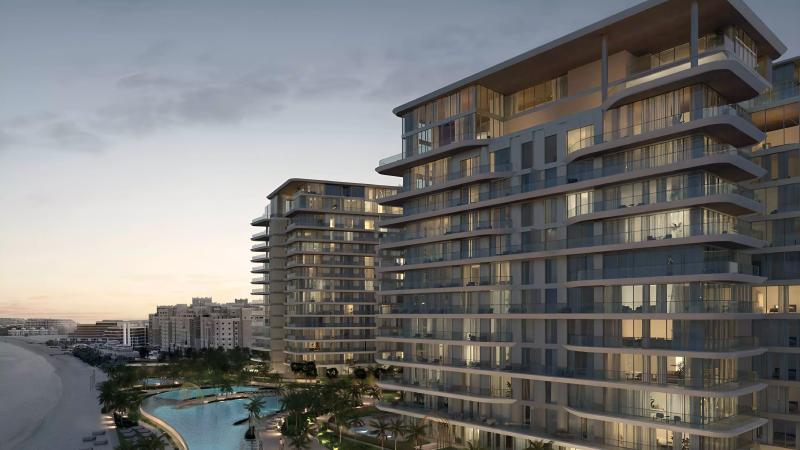 Serenia Living tower exterior on Palm Jumeirah waterfront, Dubai