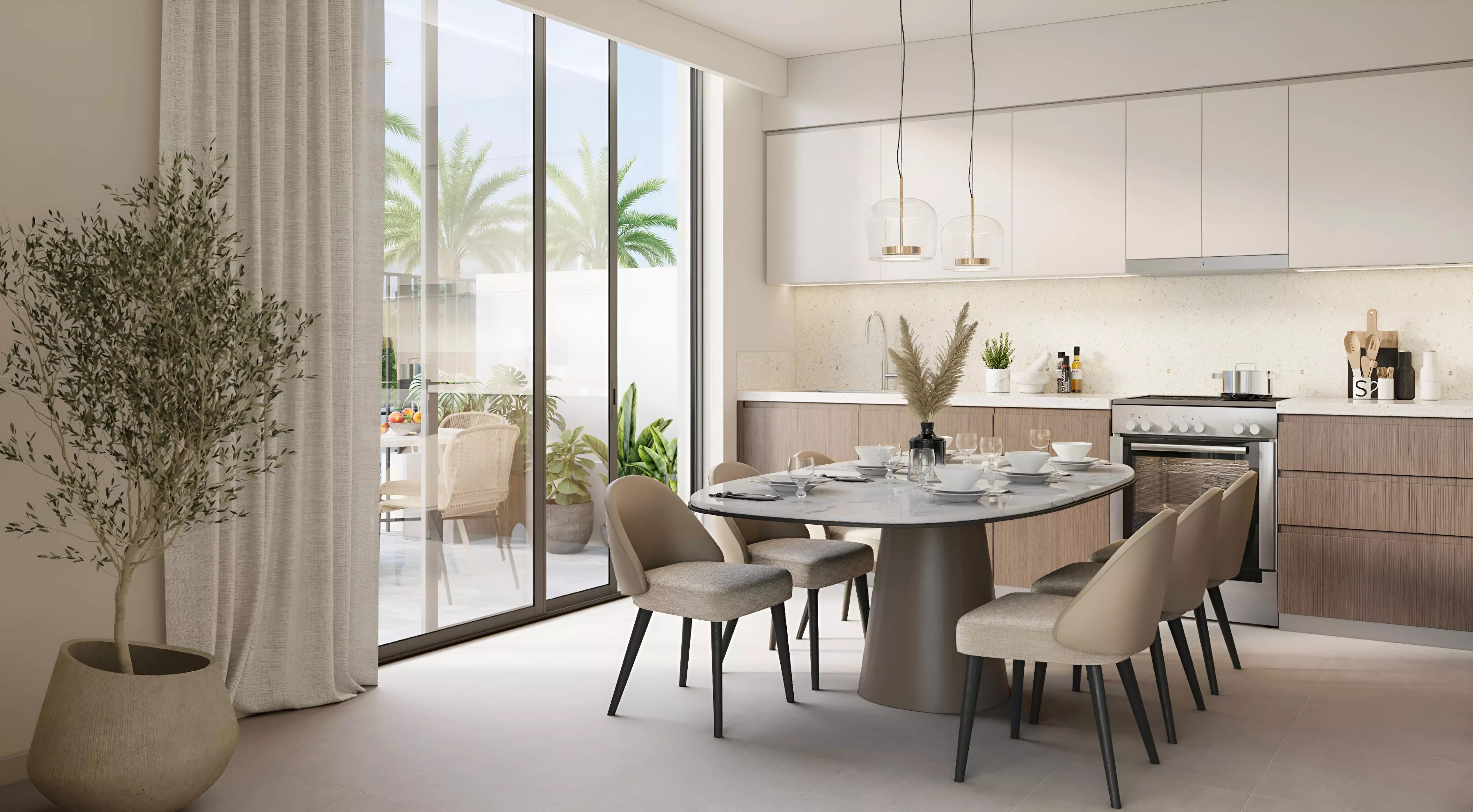 Expo Golf Villas 6 townhouse facade and driveway, Emaar South, Dubai South