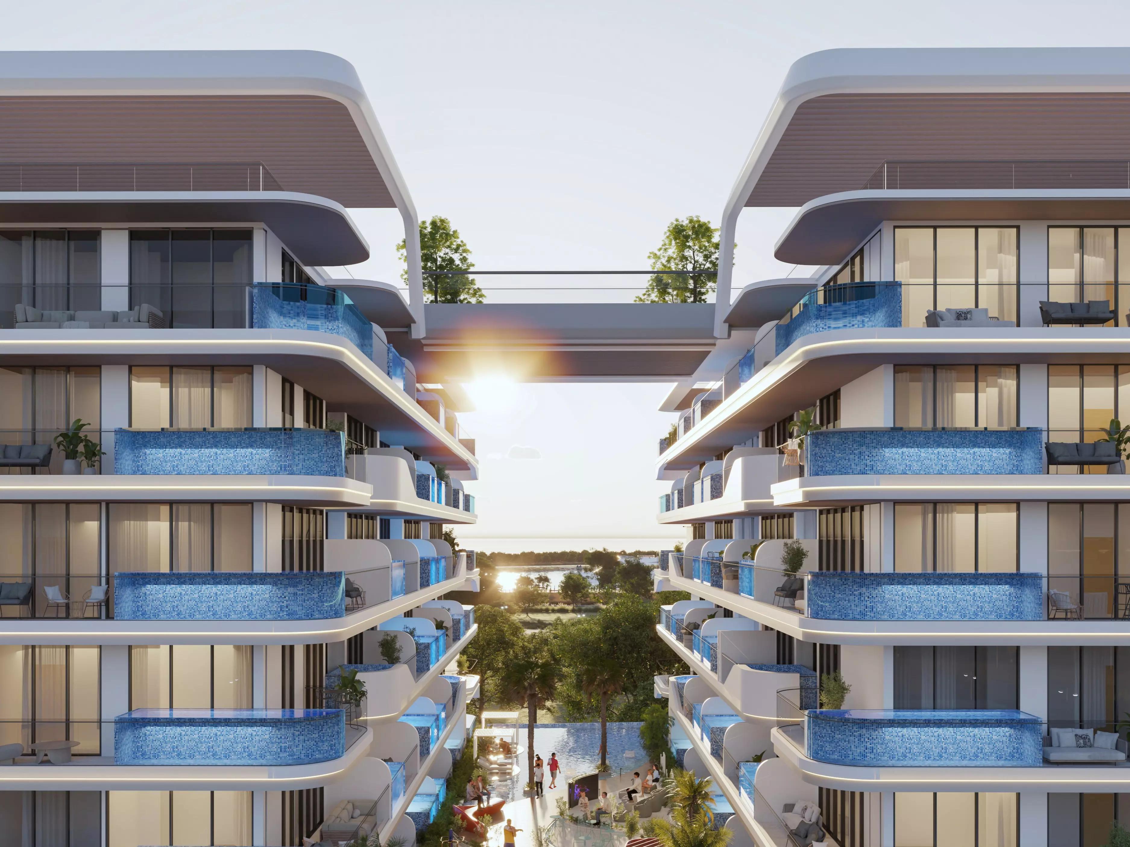 Samana Ocean Pearls Phase 2 waterfront facade, Dubai Islands
