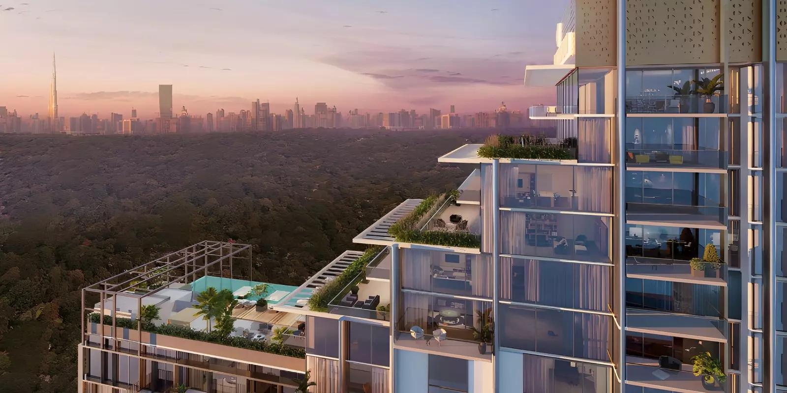 Apartment interior living area at The Highbury, Sobha Hartland, Dubai
