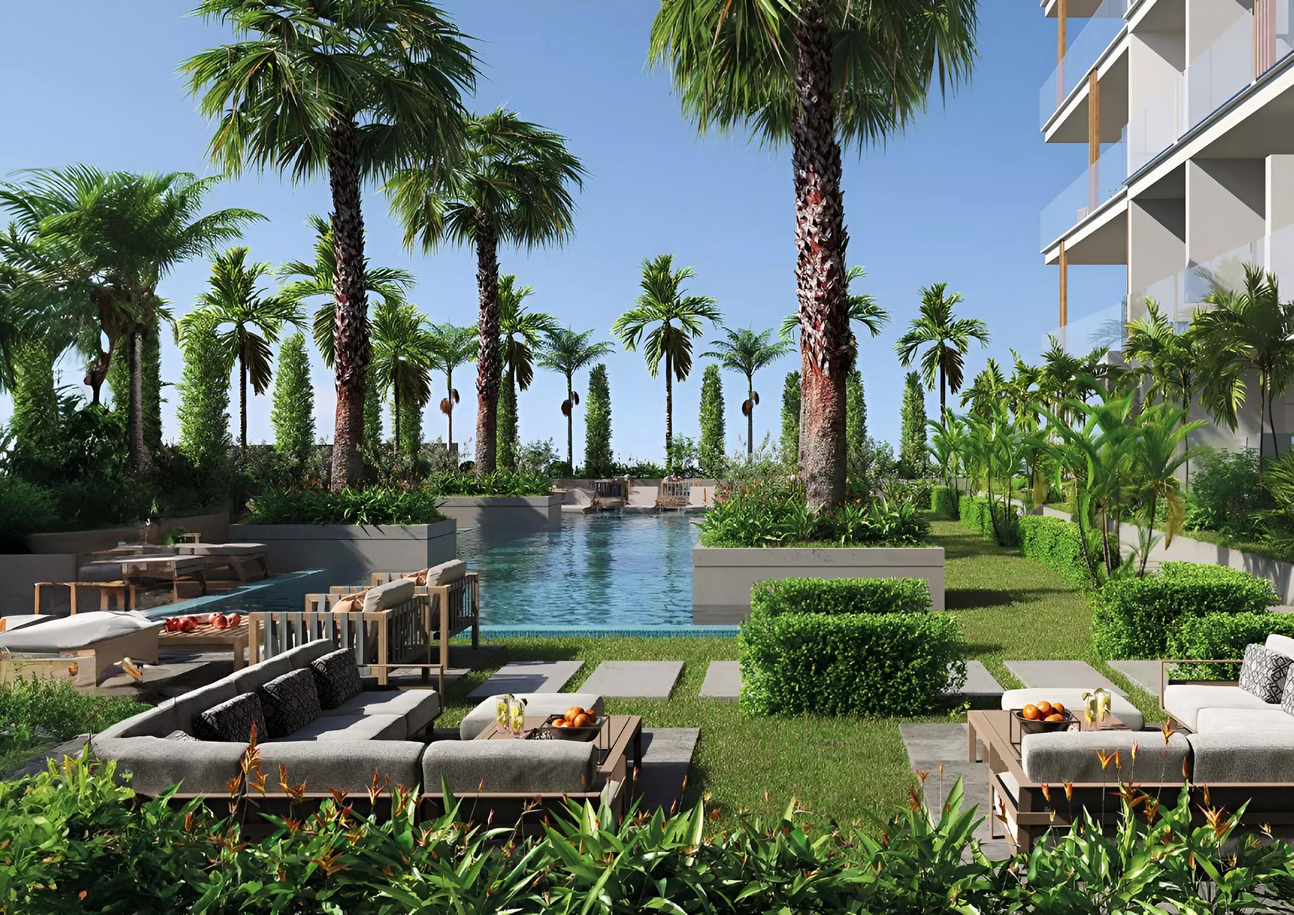 Avelon Boulevard apartment interior living area, Arjan, Dubai
