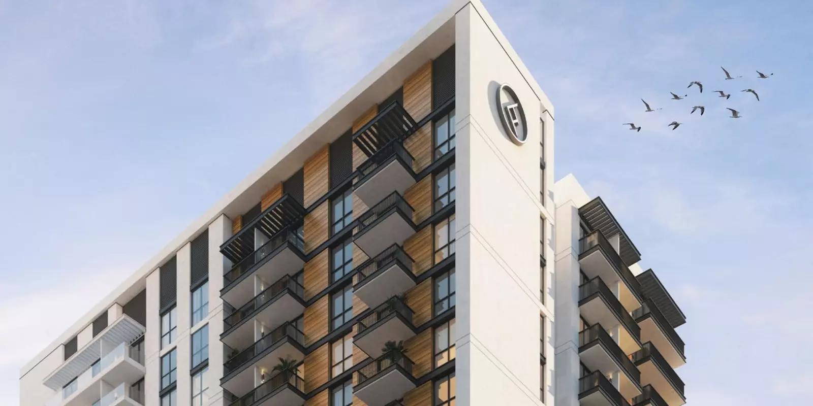 The Sloane apartment building exterior view, Jumeirah Village Circle