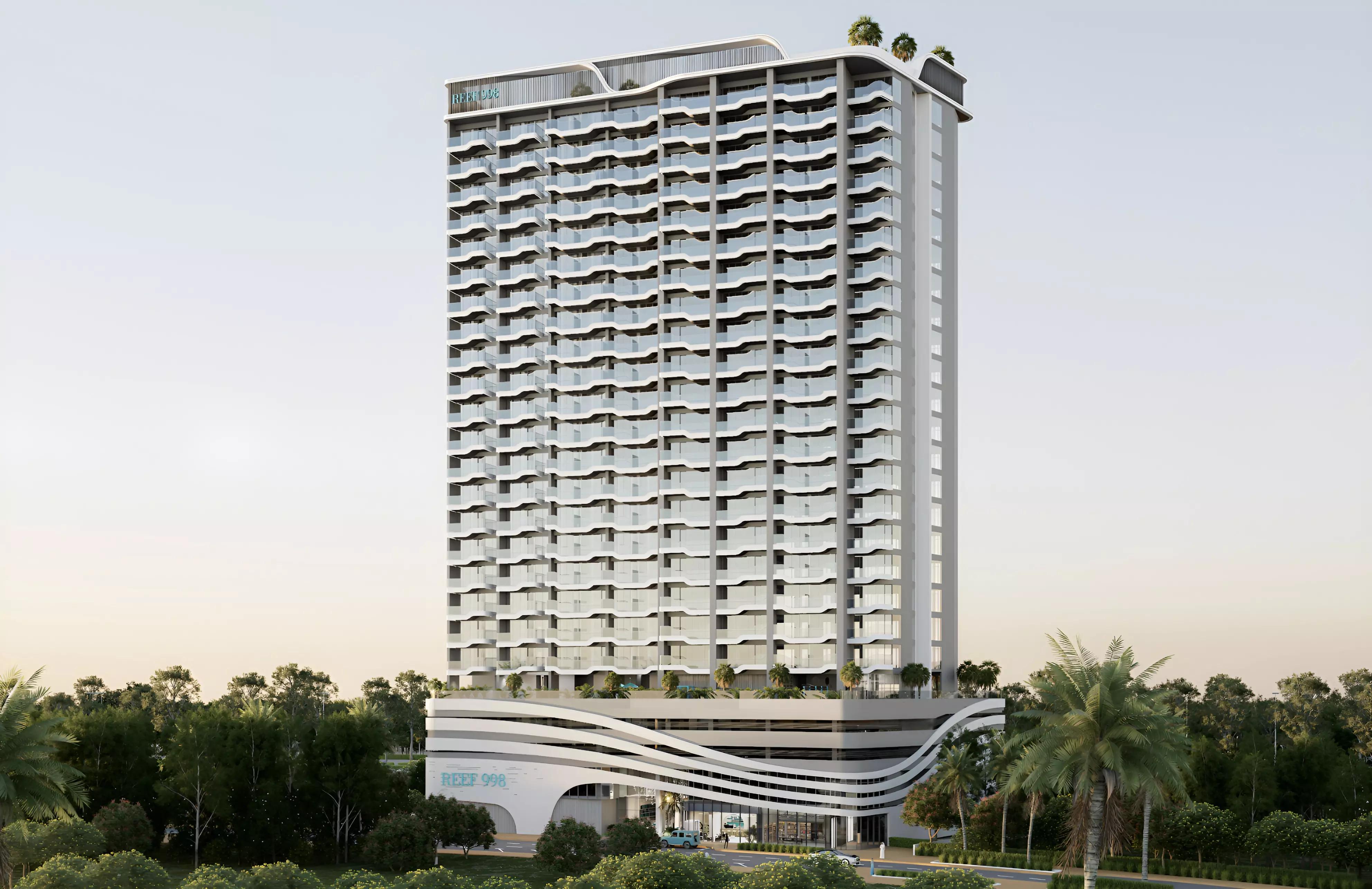 Reef 998 apartment interior living space, Dubai Land, Dubai