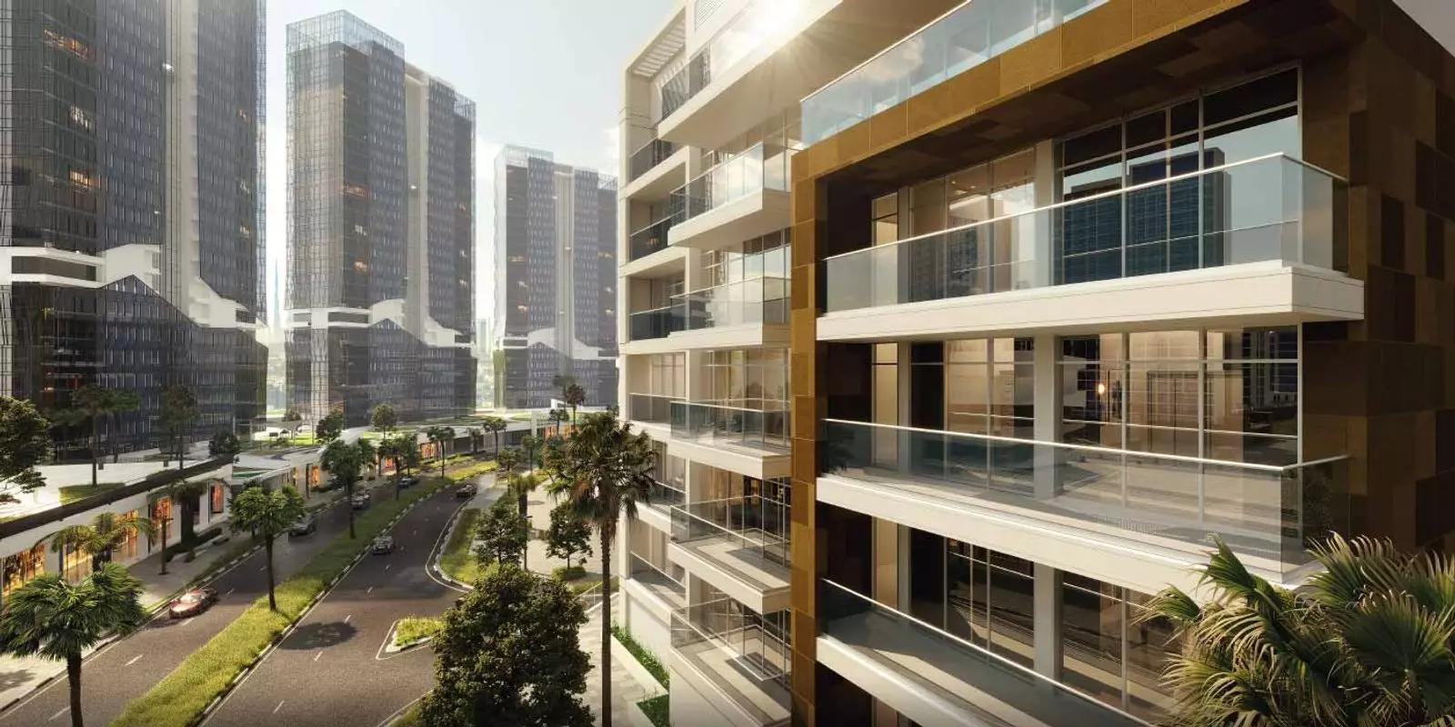 Azizi Riviera apartment interior living space, Meydan One, Dubai