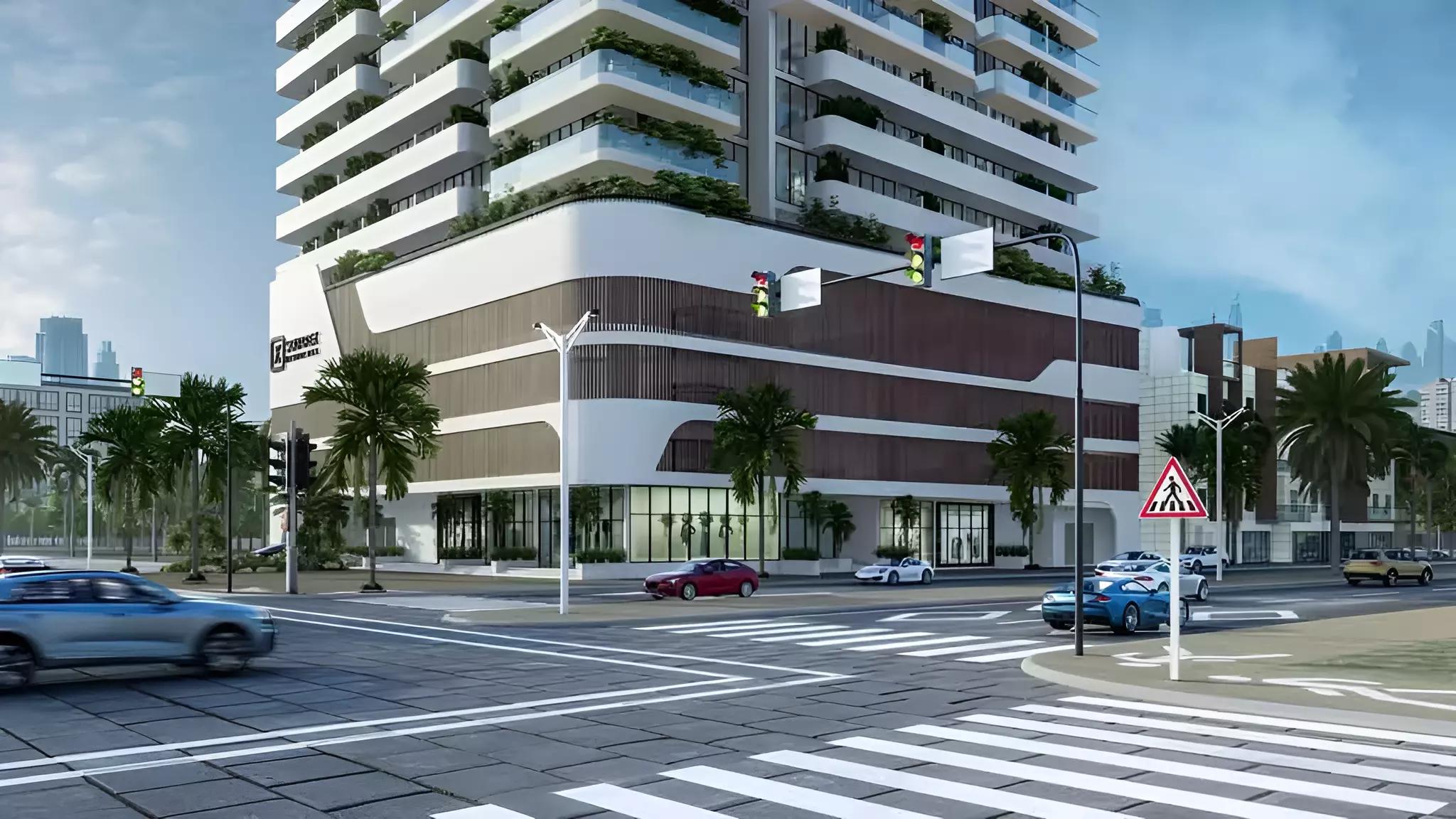 SquareX Residence building elevation, Jumeirah Village Circle, Dubai