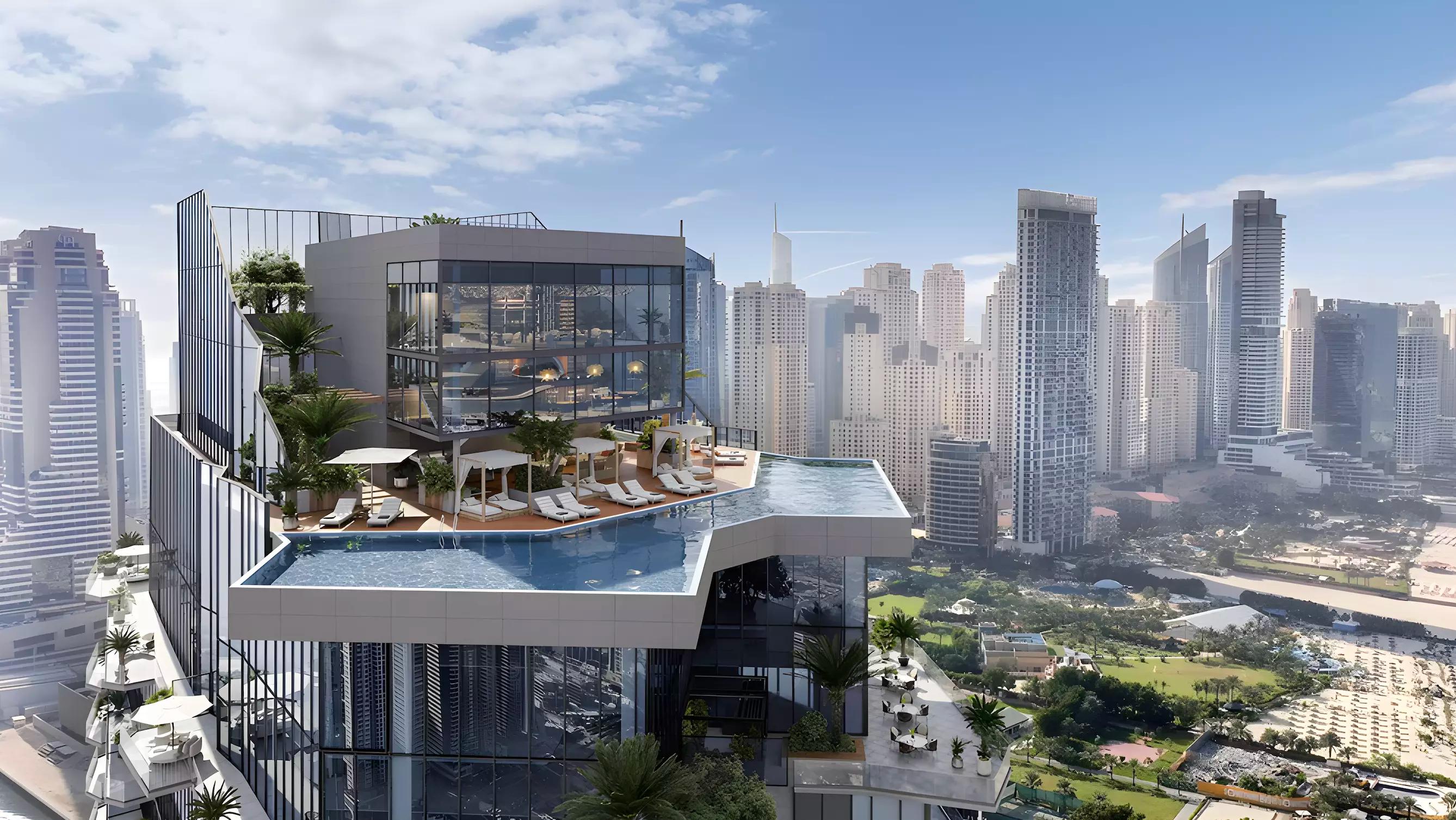 Bedroom interior with Marina view, The Residences Al Habtoor Grand