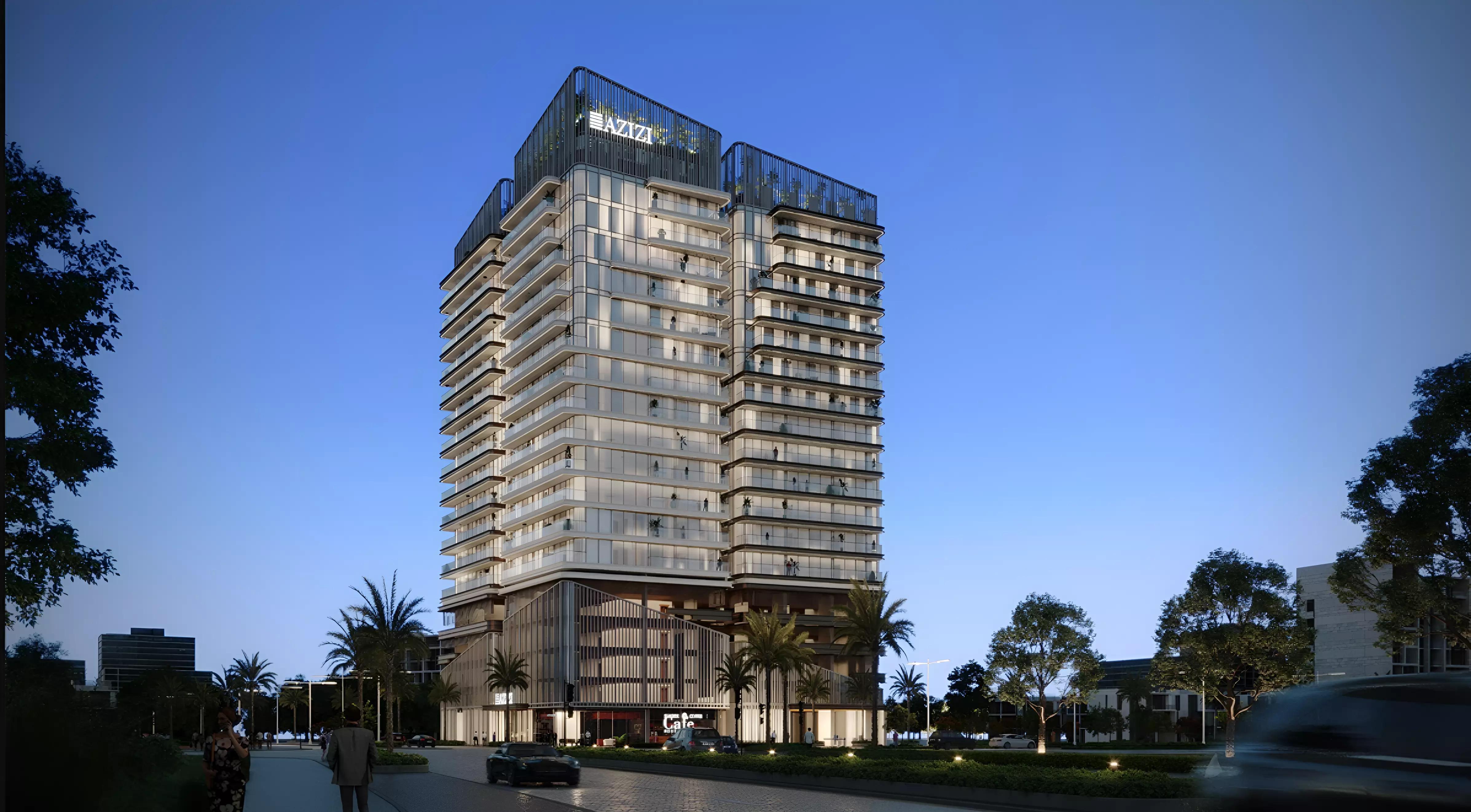 Azizi Ruby tower exterior view, Jumeirah Village Circle, Dubai
