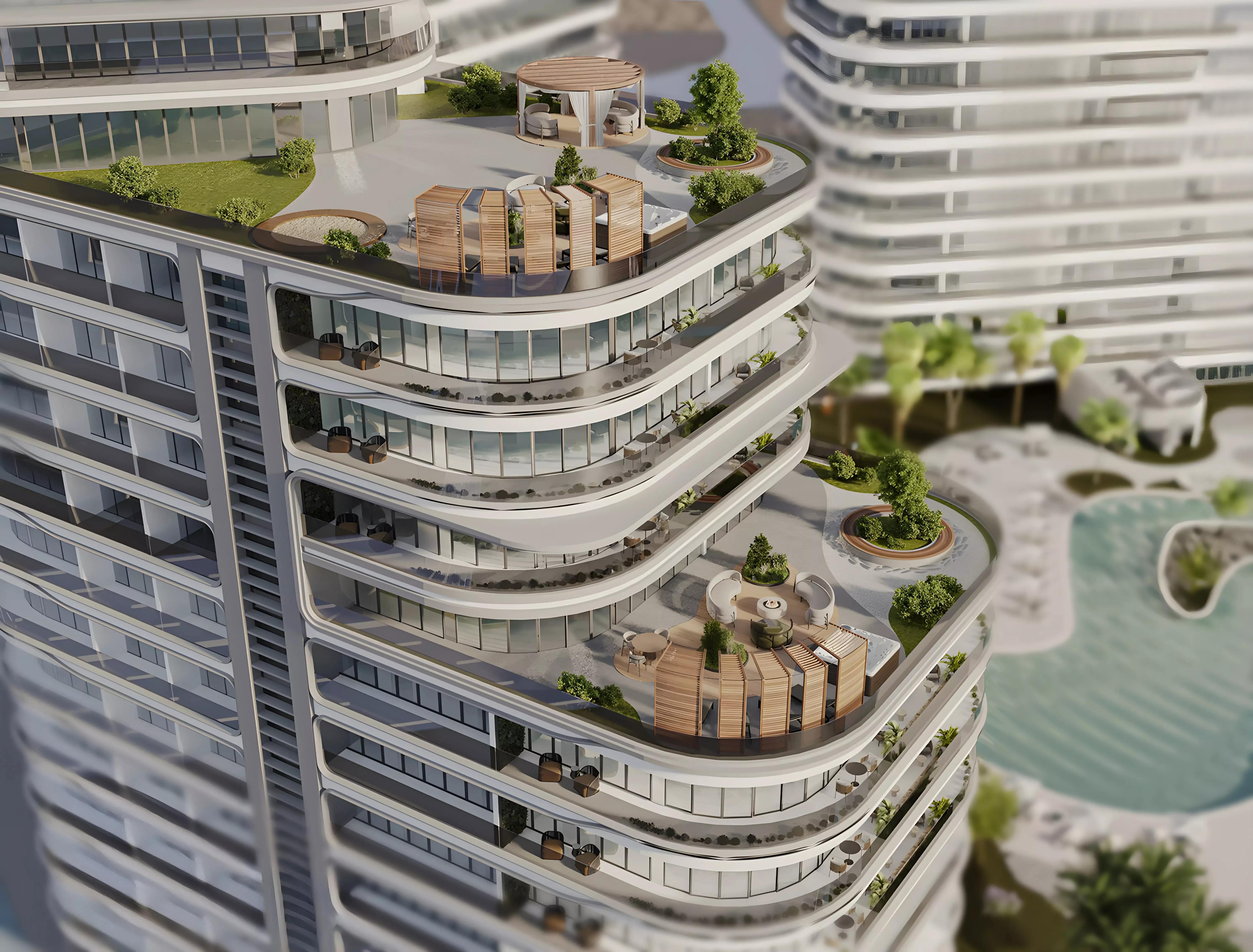 The Central Downtown building elevation, Arjan, Dubai