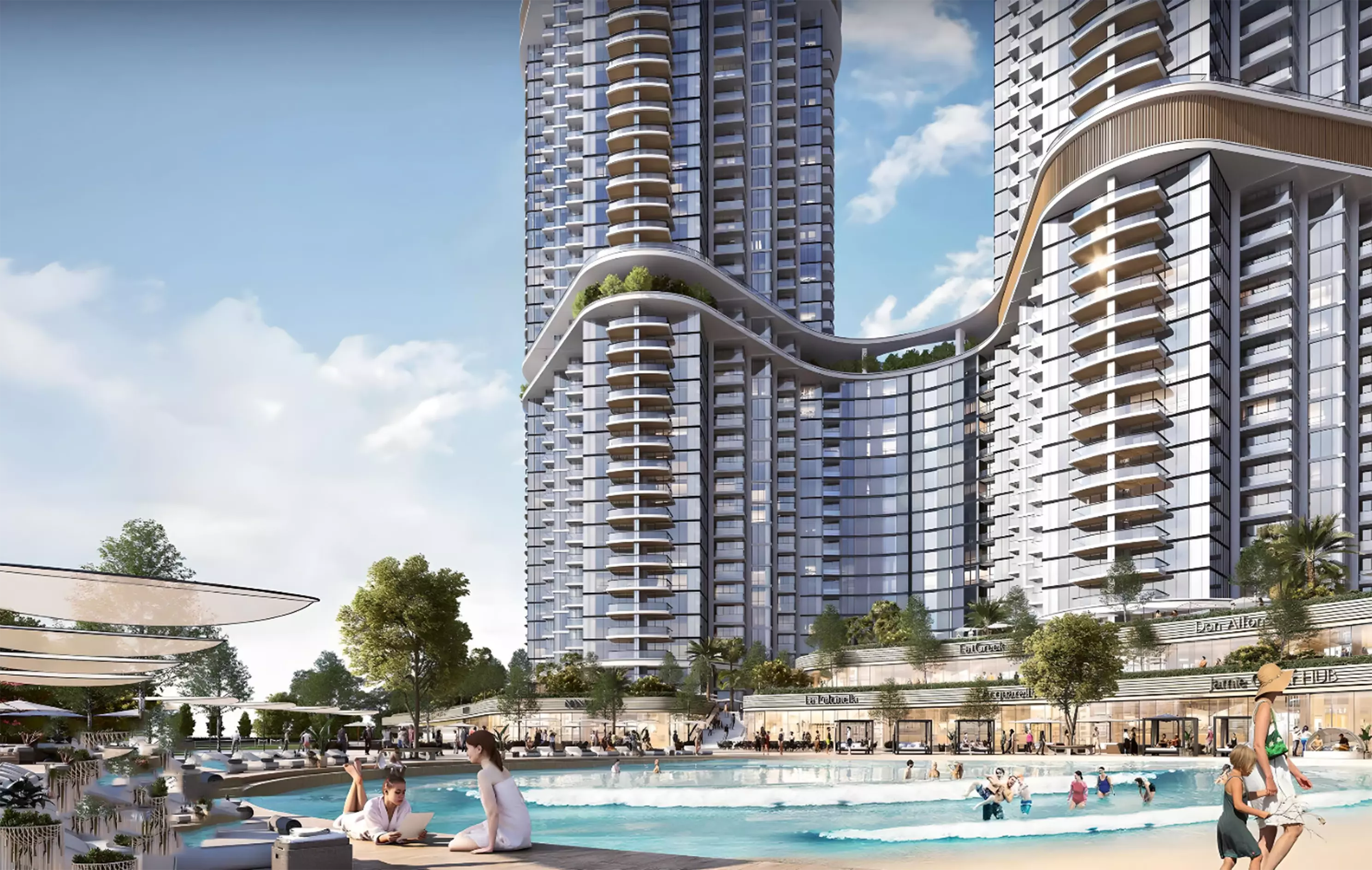 Apartment living area interior at Sobha Skyscape Aura, Sobha Hartland II, Dubai