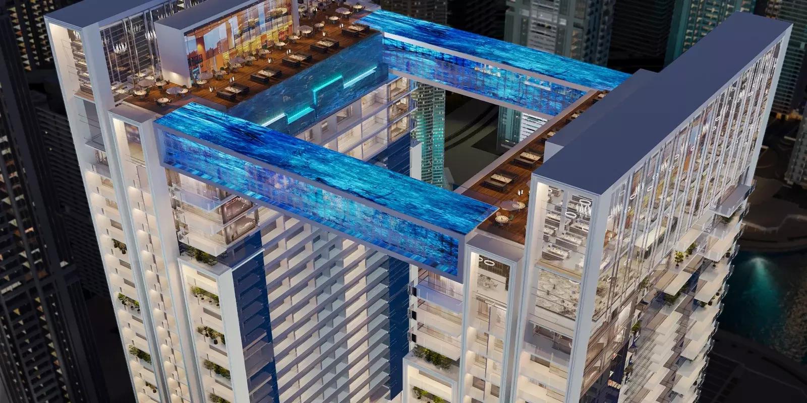 Viewz Phase 2 by Danube exterior tower view, Jumeirah Lake Towers, Dubai