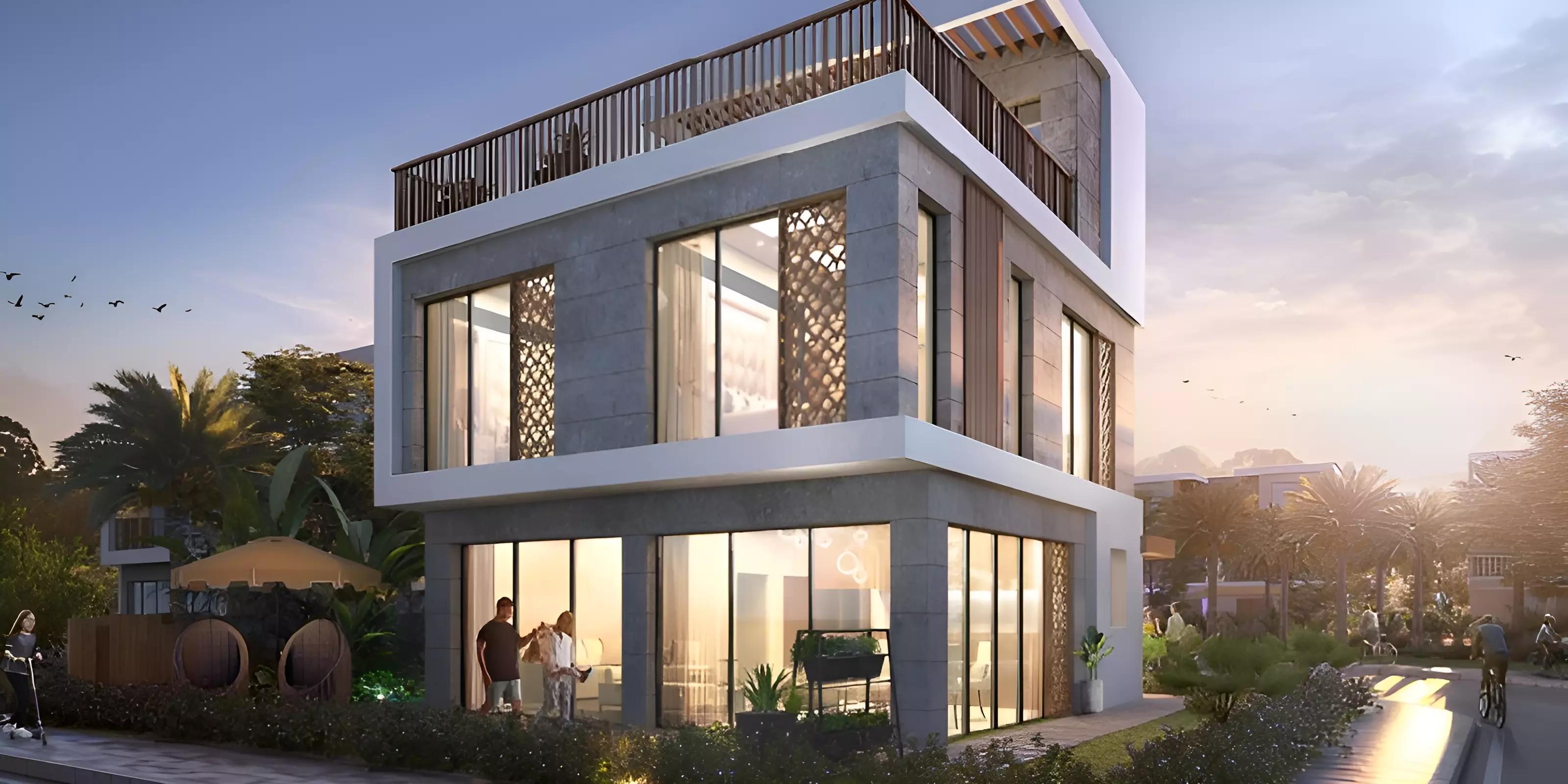 Duo villa interior living space, DAMAC Hills, Dubai