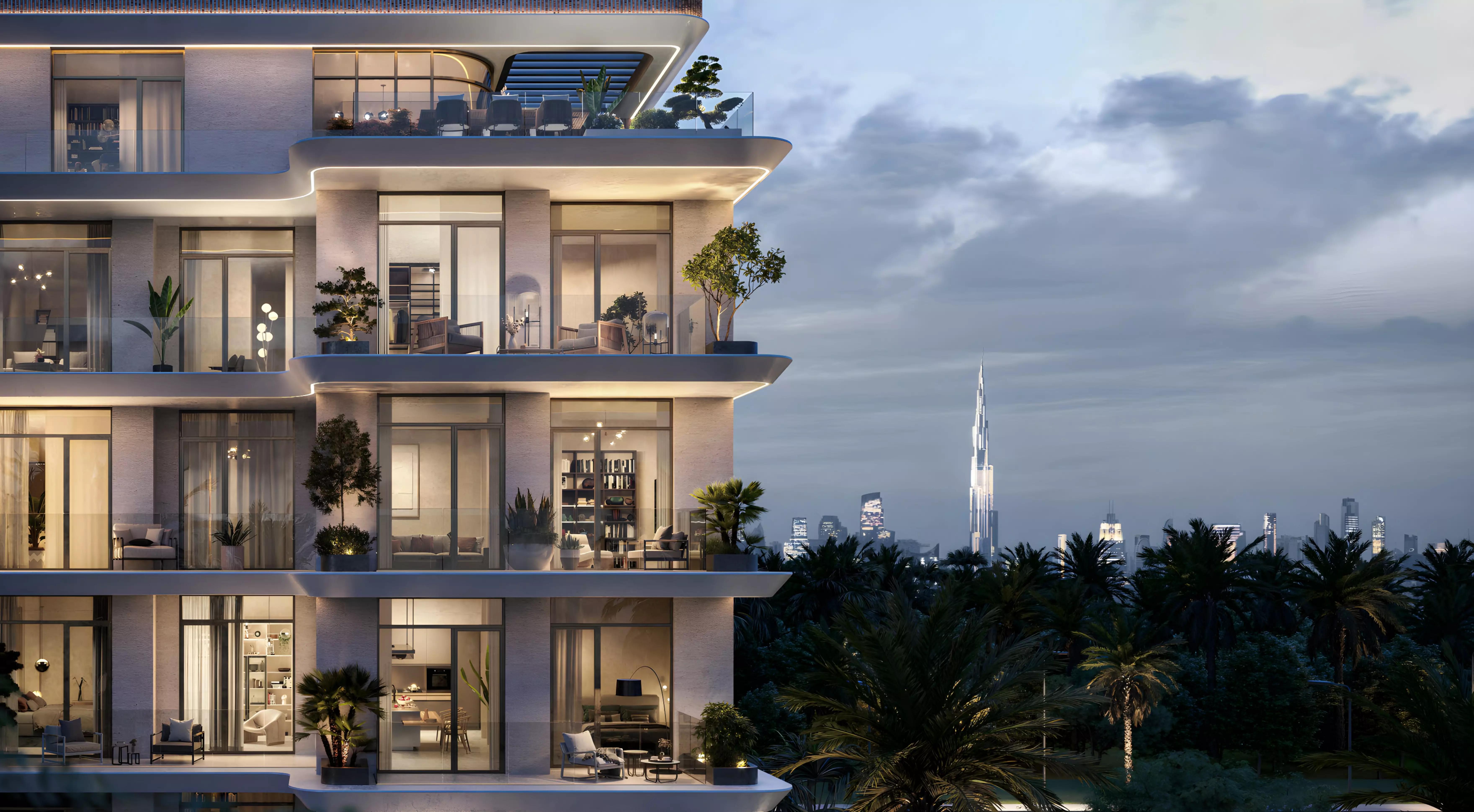 Émerge Residences apartment interior living space, Nad Al Sheba