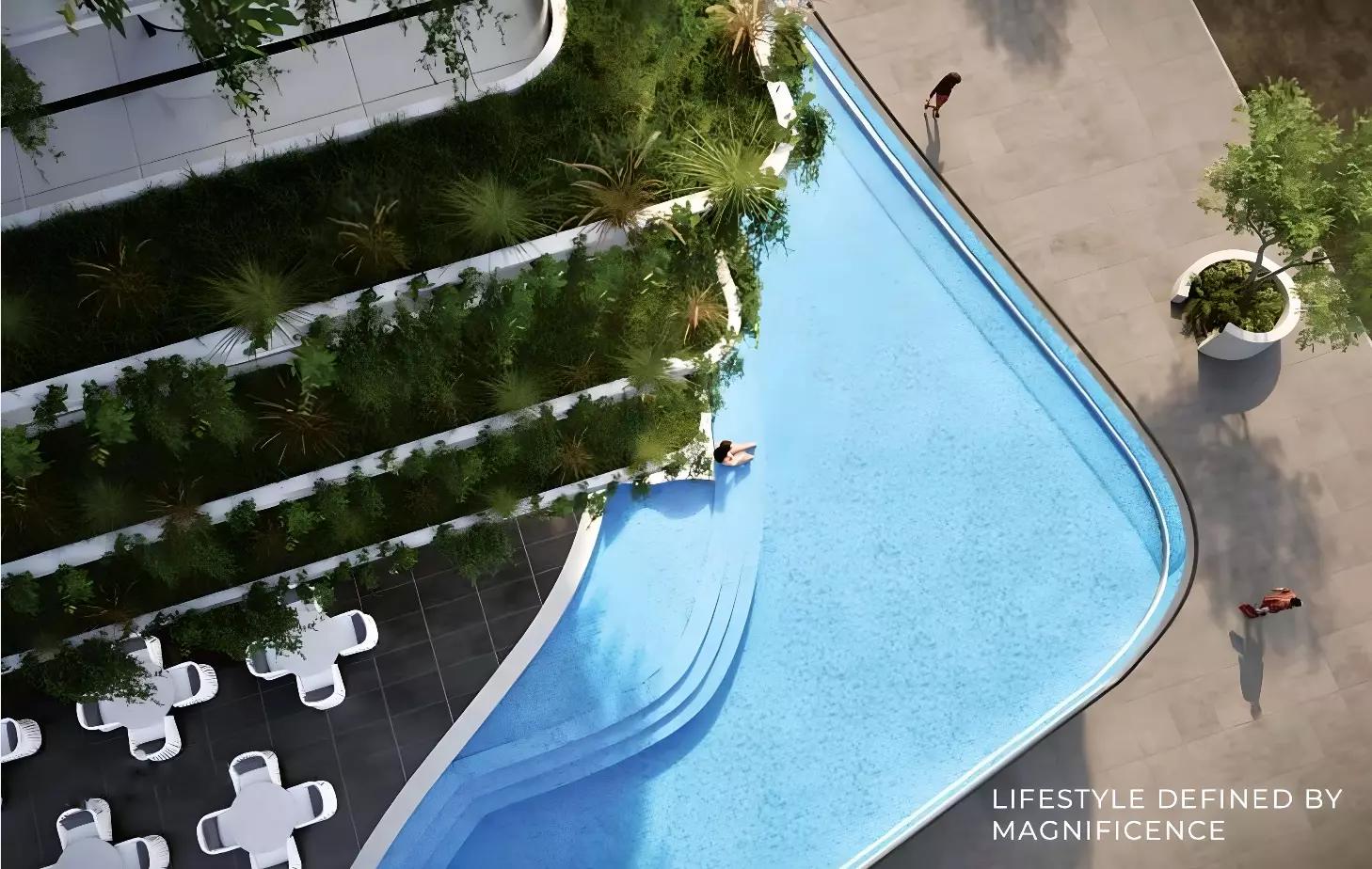 Gymnasium interior at Samana Avenue apartment tower, Dubai