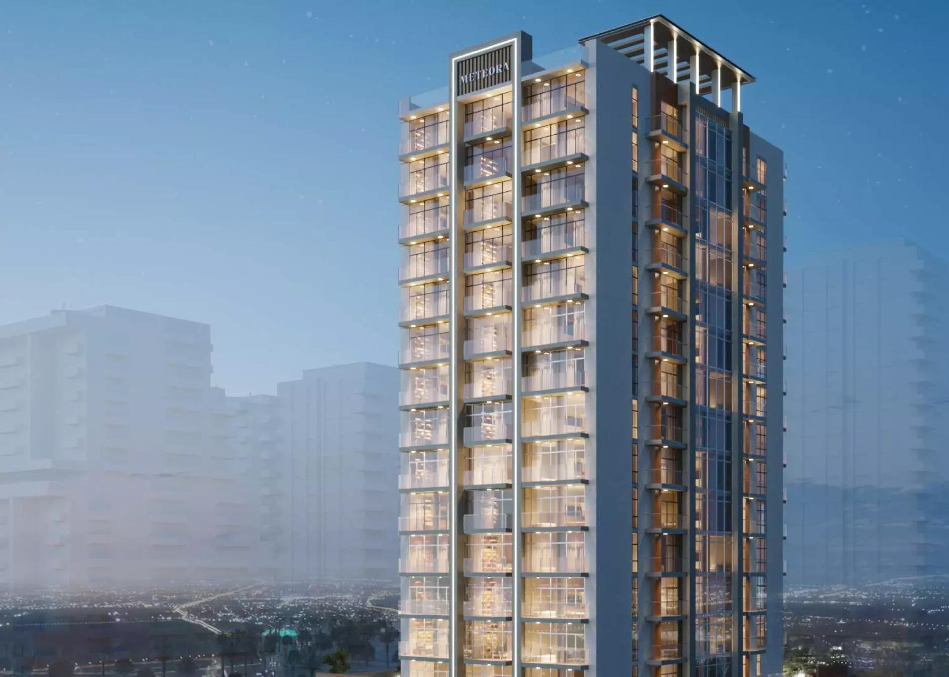 Park Boulevard exterior view showing surrounding JVC district, Dubai