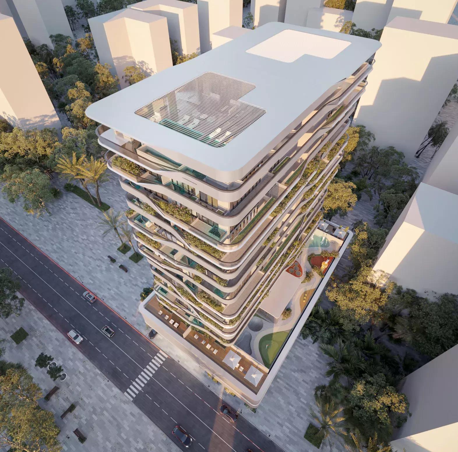 Bayview Boulevard landscaped gardens and outdoor area, Dubai Islands