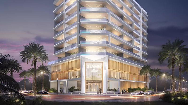 Stamn One residential tower exterior in Jumeirah Garden City, Al Satwa, Dubai