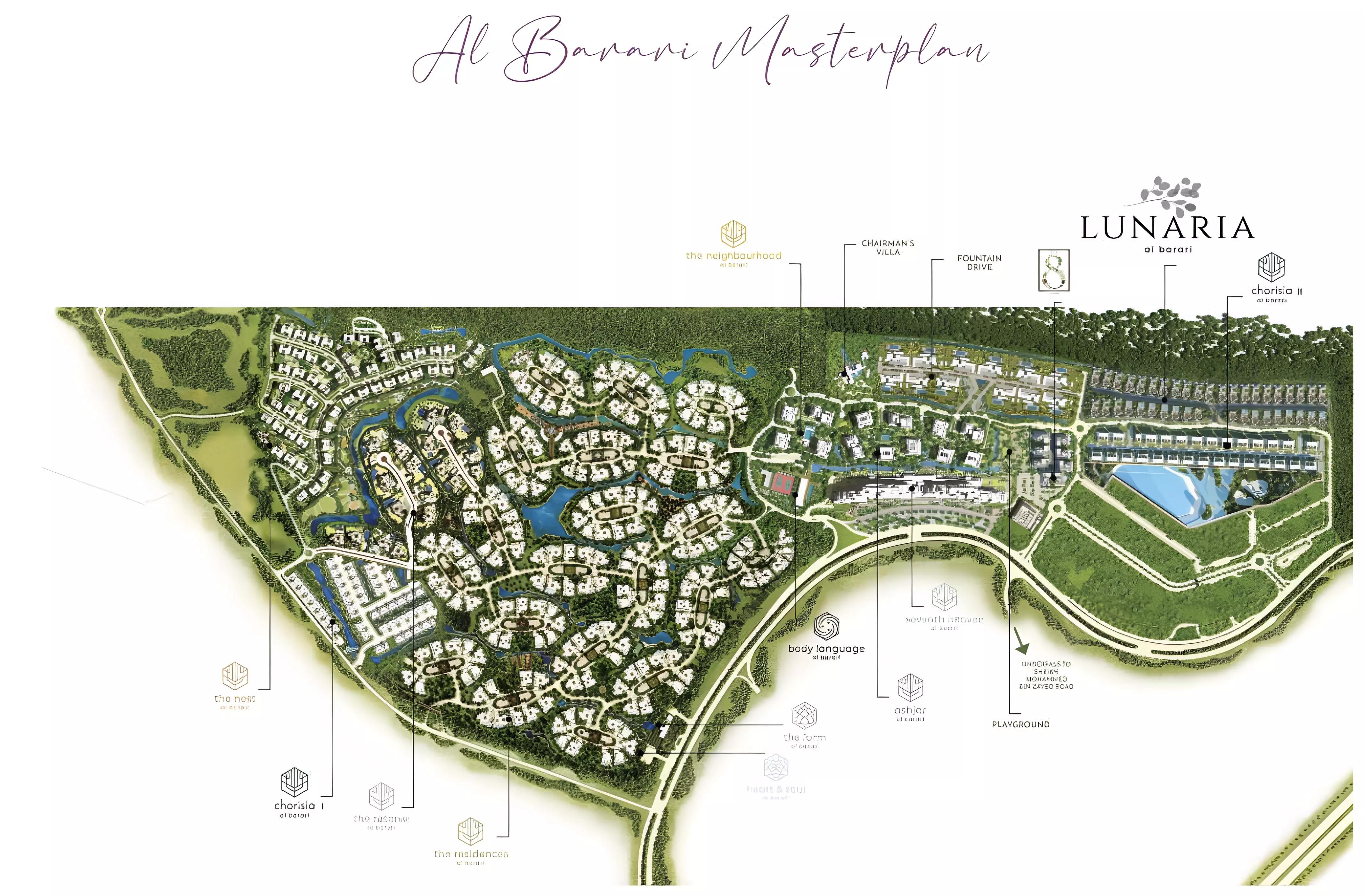 Lunaria at Al Barari master plan layout
