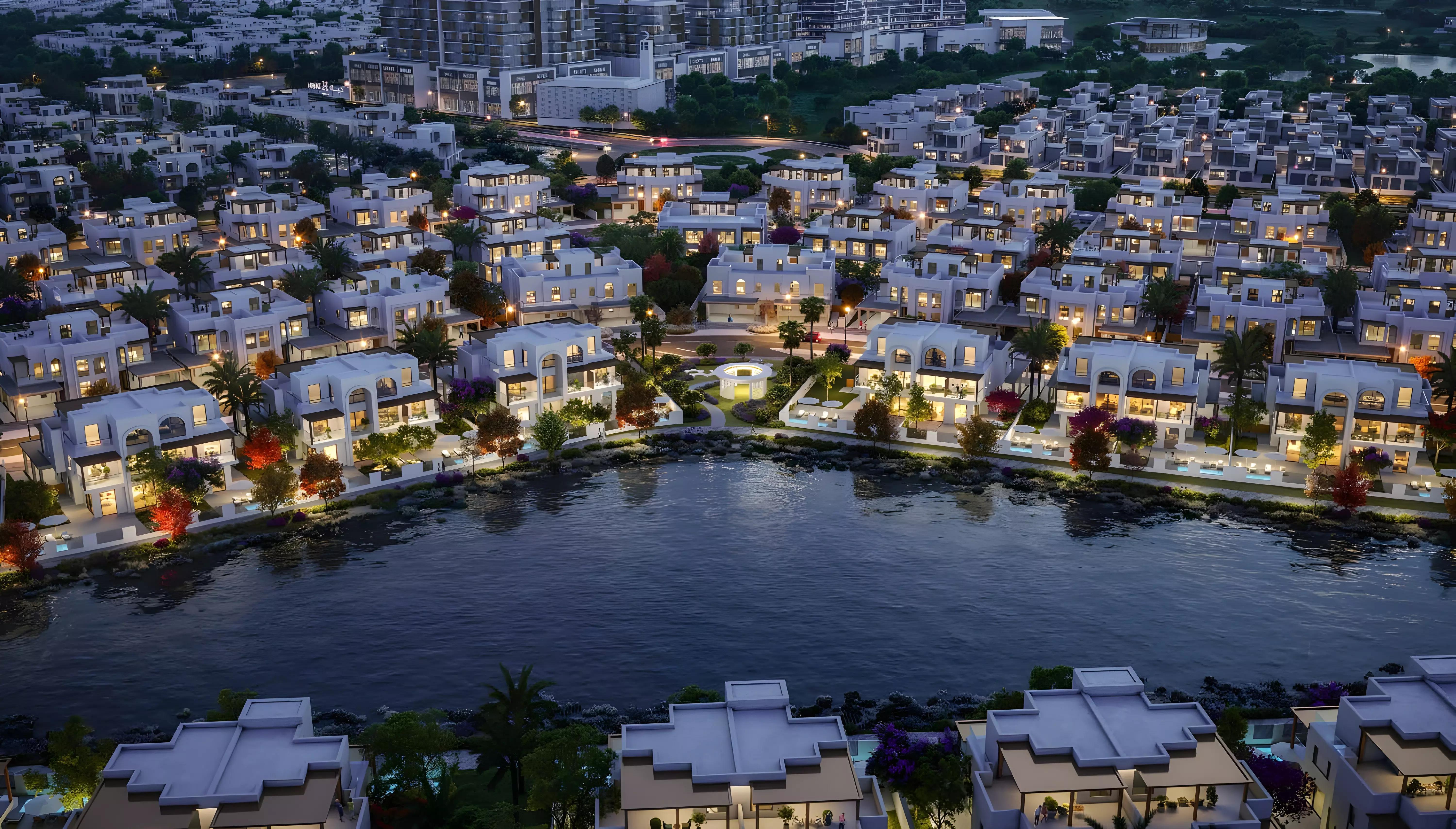 Hayat Phase 5 townhouse exterior with landscaped street frontage, Dubai South
