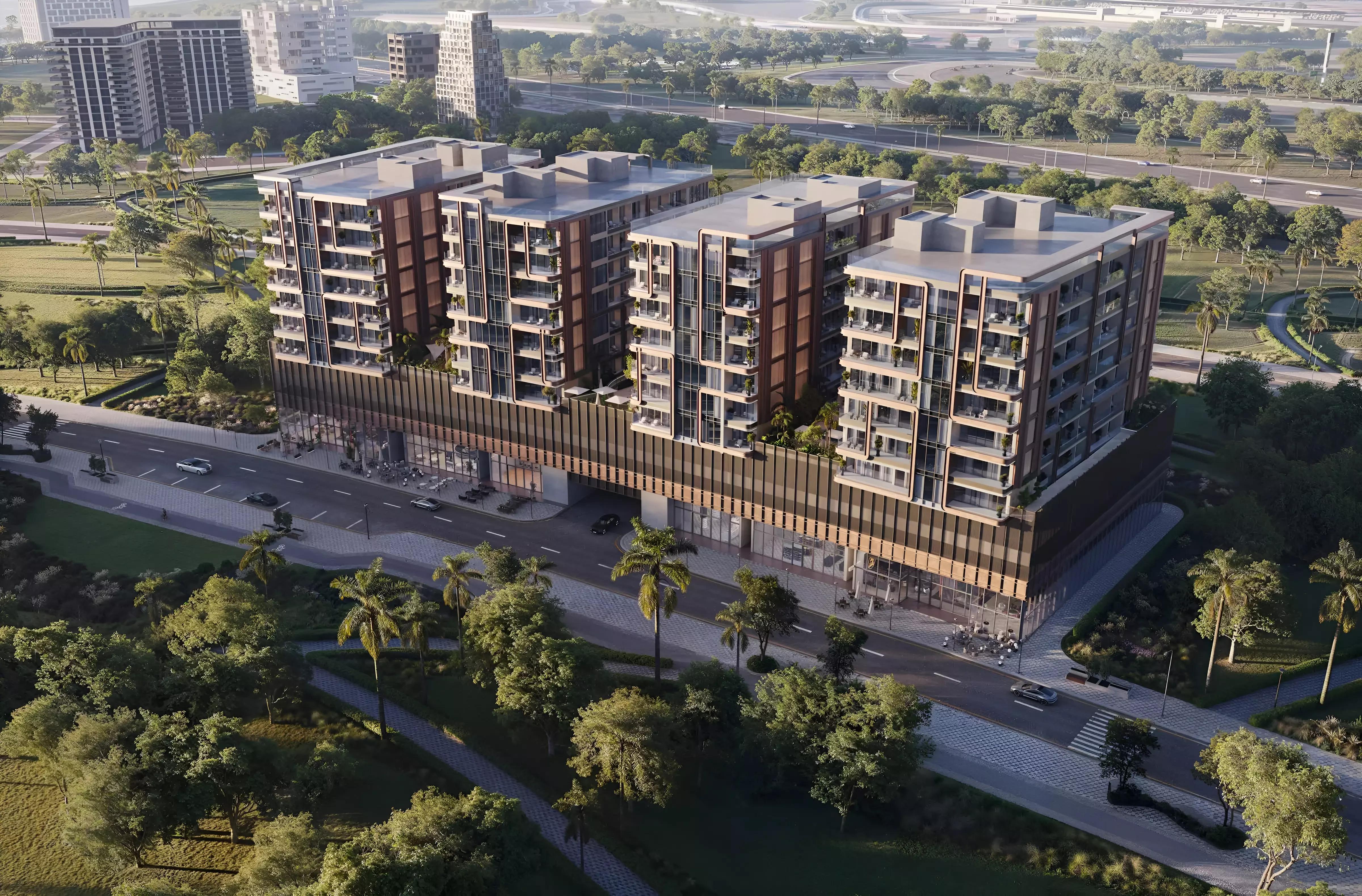 Enchante by Grid Properties exterior tower view, Arjan, Dubai