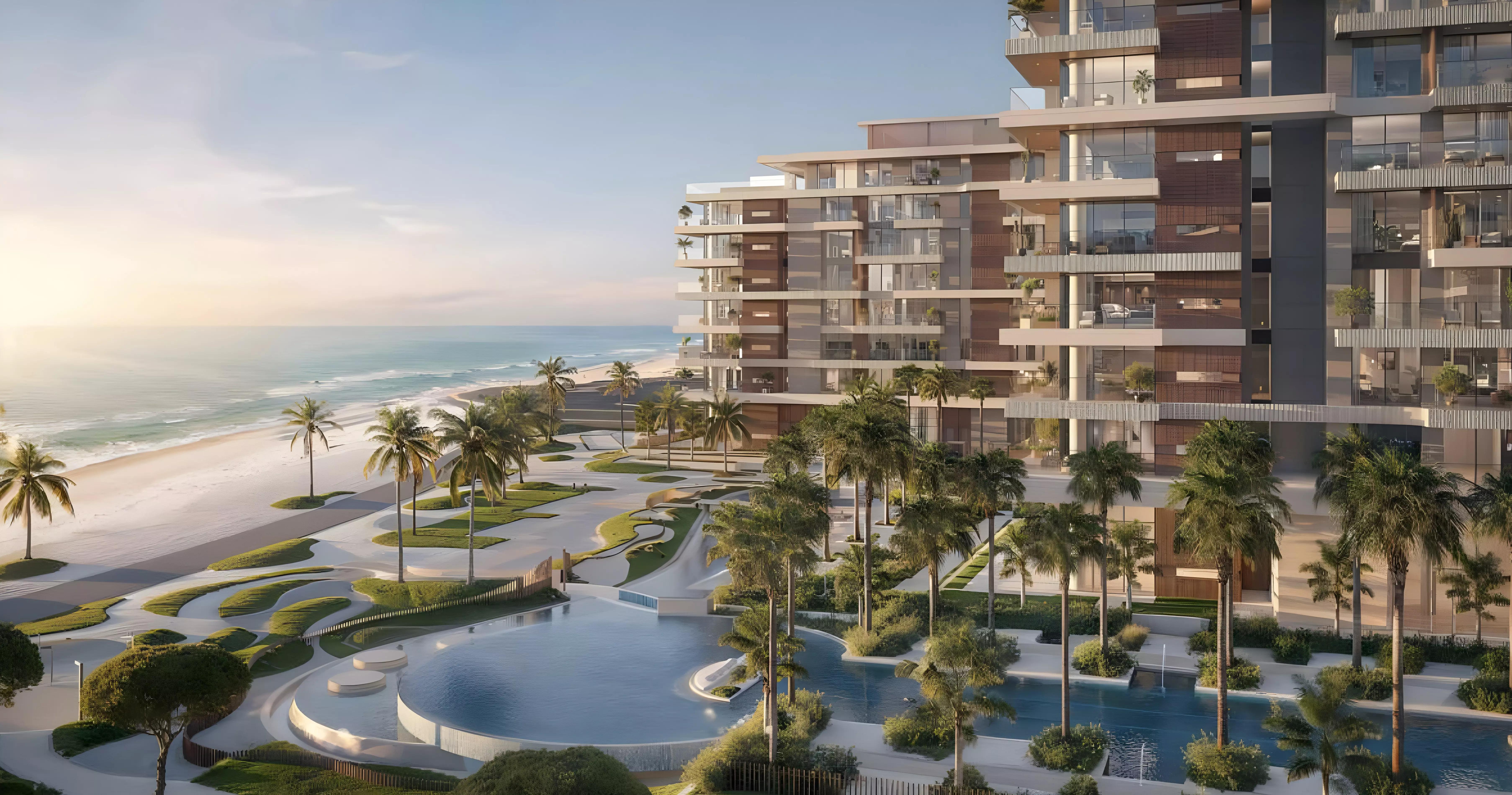 Sands Phase 2 landscaped gardens and podium area, Ellington Sands, Dubai Islands