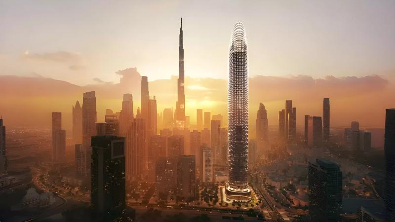 Binghatti Skyblade tower exterior in Downtown Dubai
