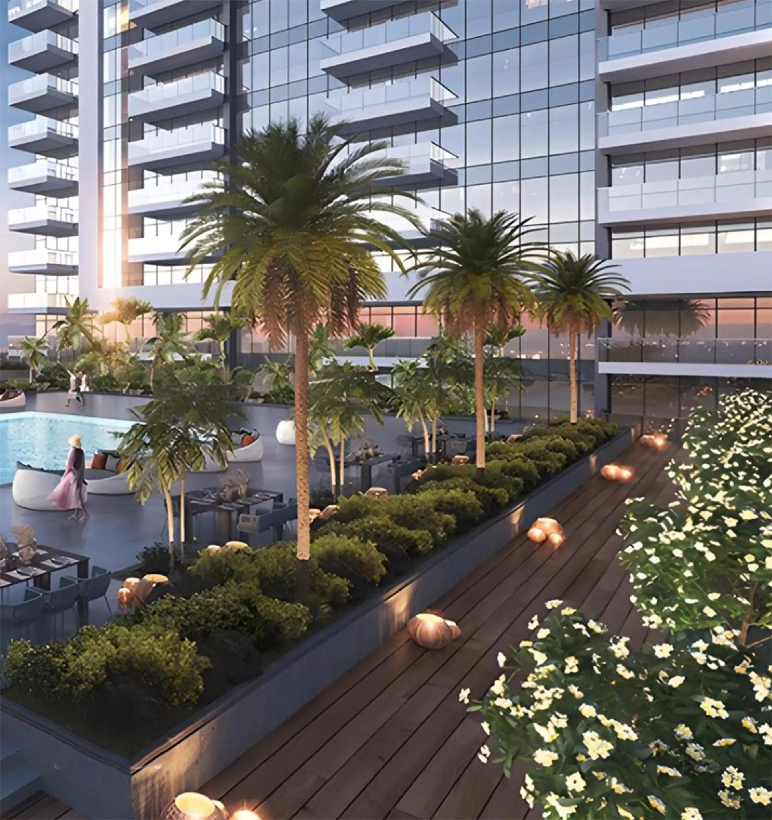 Golf Gate 2 shared swimming pool deck, DAMAC Hills