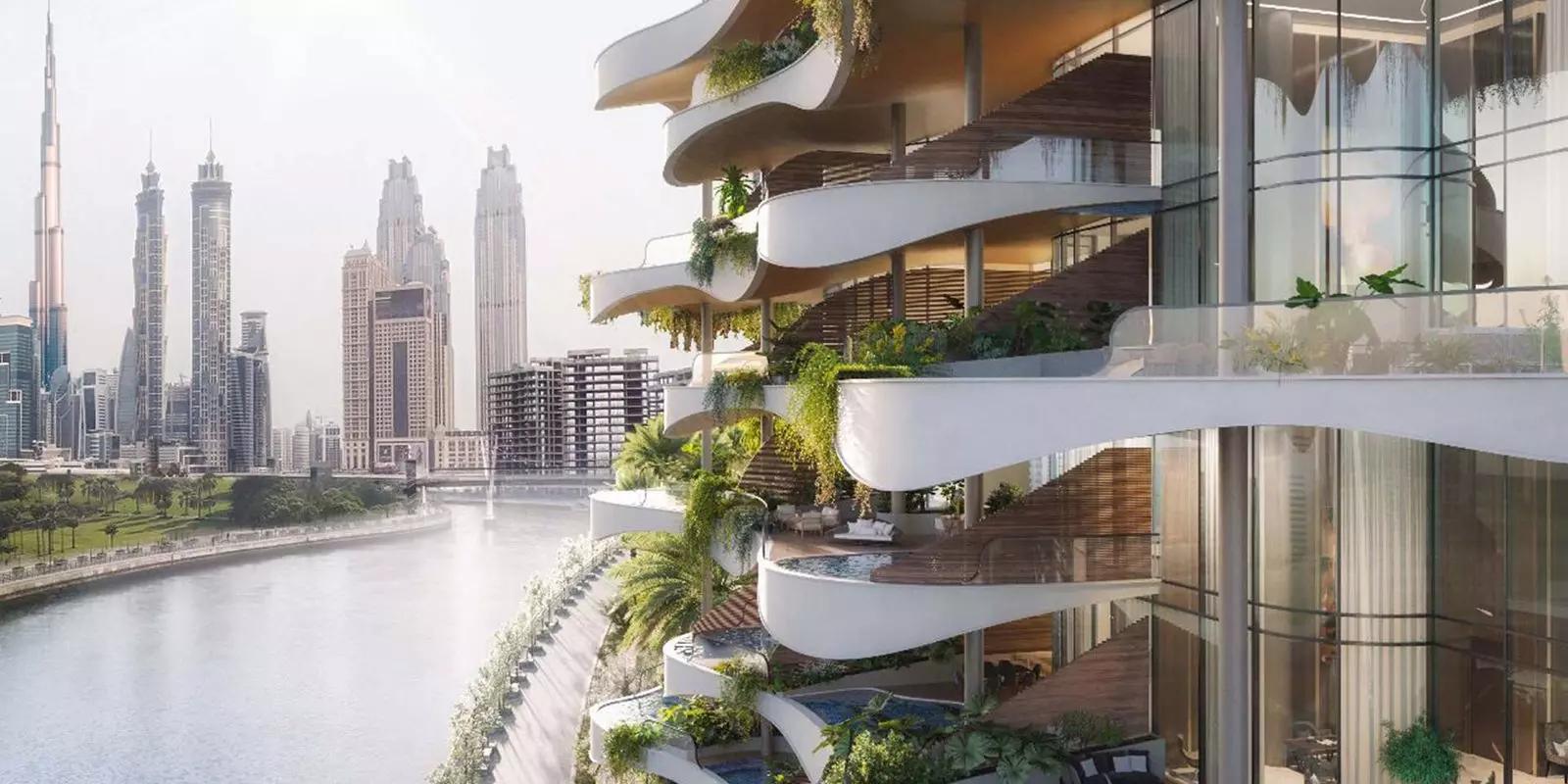 One Canal penthouse development street view, Al Wasl, Dubai