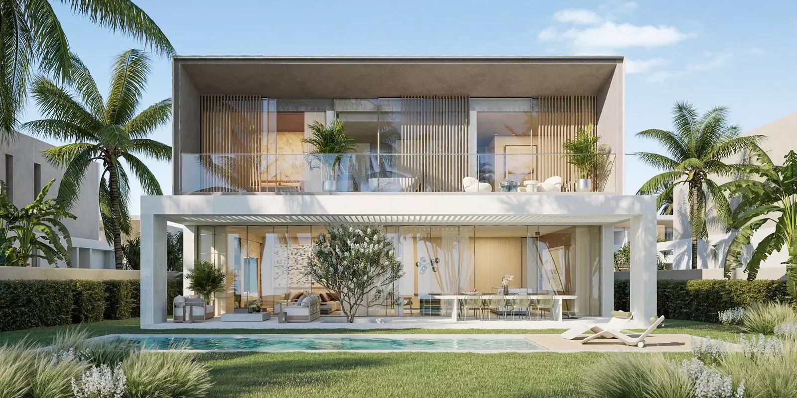 Bay Villas community street view, Dubai Islands waterfront masterplan