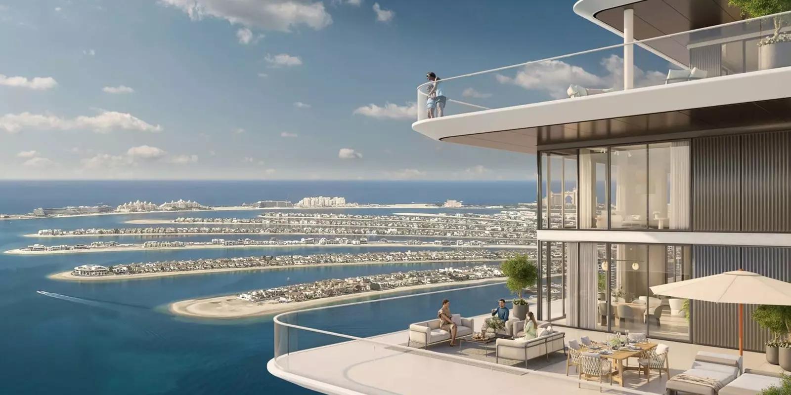 Address The Bay waterfront facade overlooking the marina, Dubai Harbour
