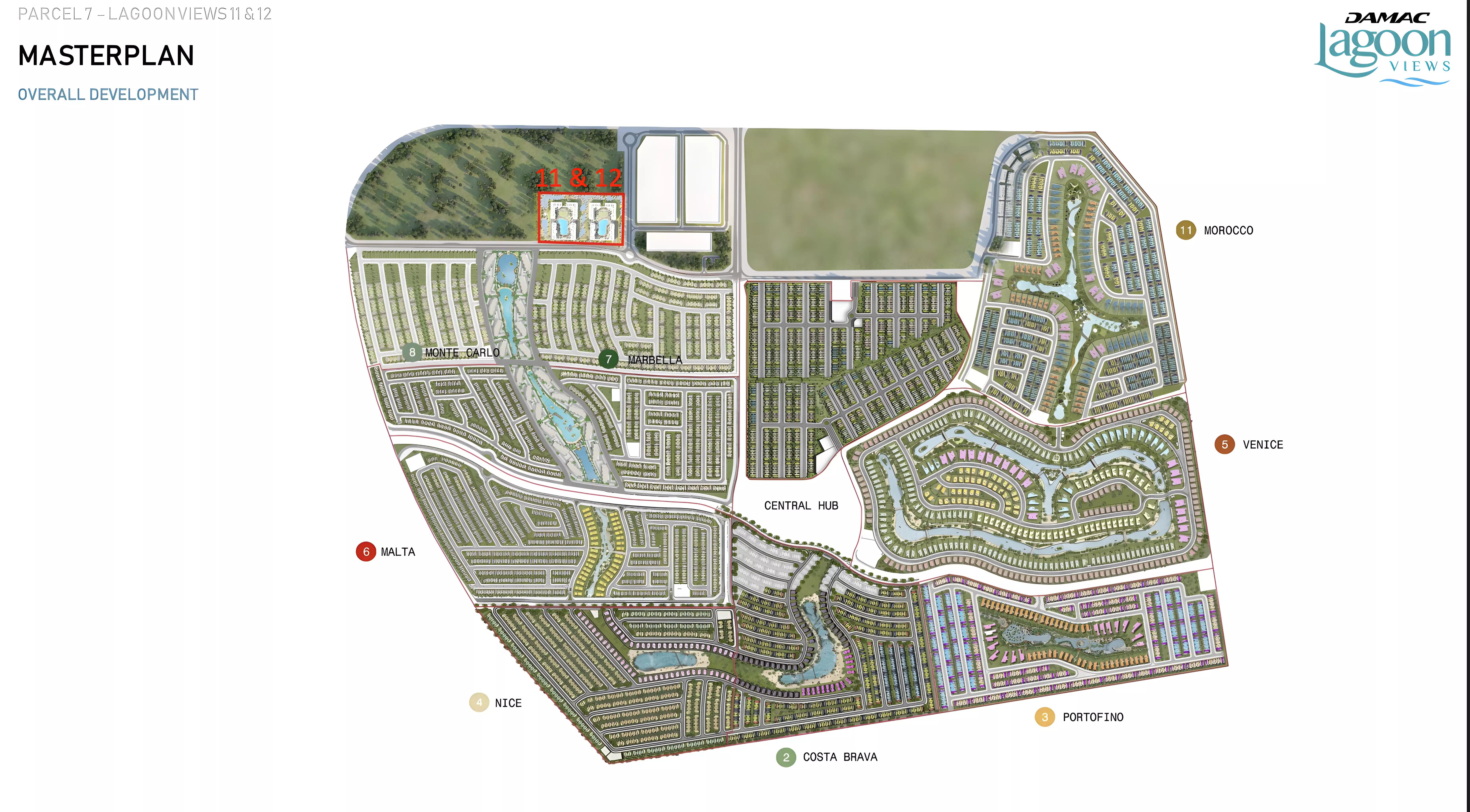 Master plan layout of Lagoon Views 12 within DAMAC Lagoons, Dubai