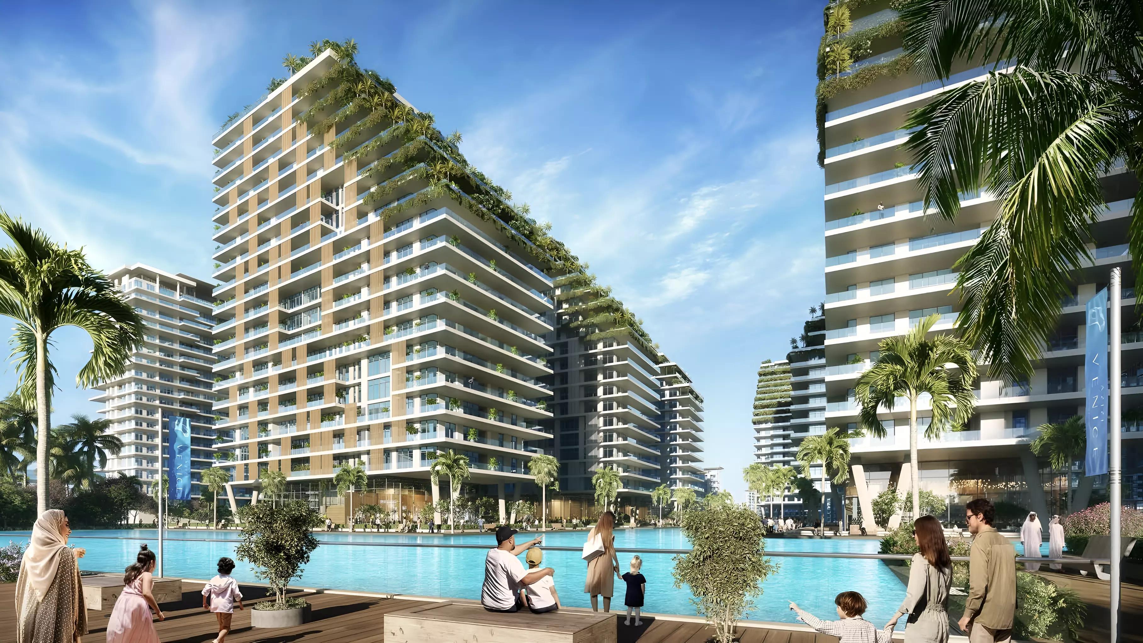 Azizi Venice 8 building facade view, Dubai South