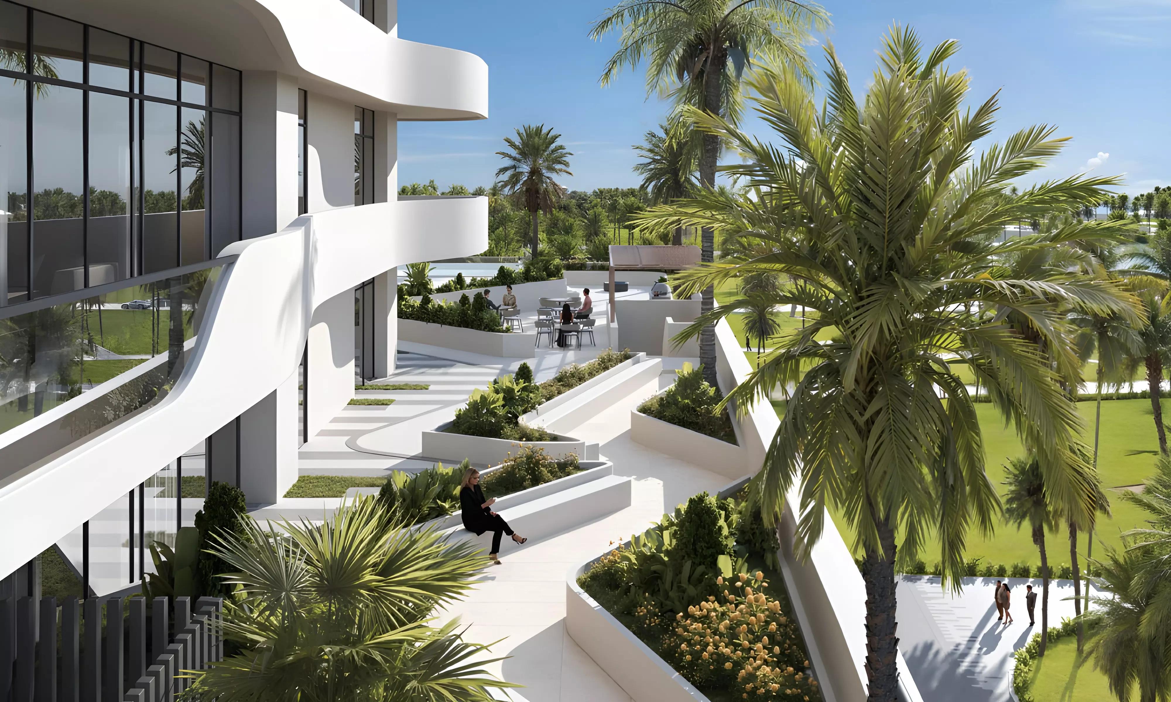 Nova Tower landscaped garden area, Dubai Science Park