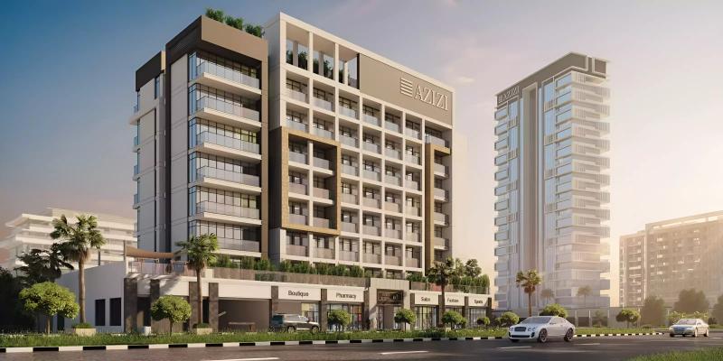 Azizi Riviera 63 exterior facade along the canal, Meydan One, Dubai