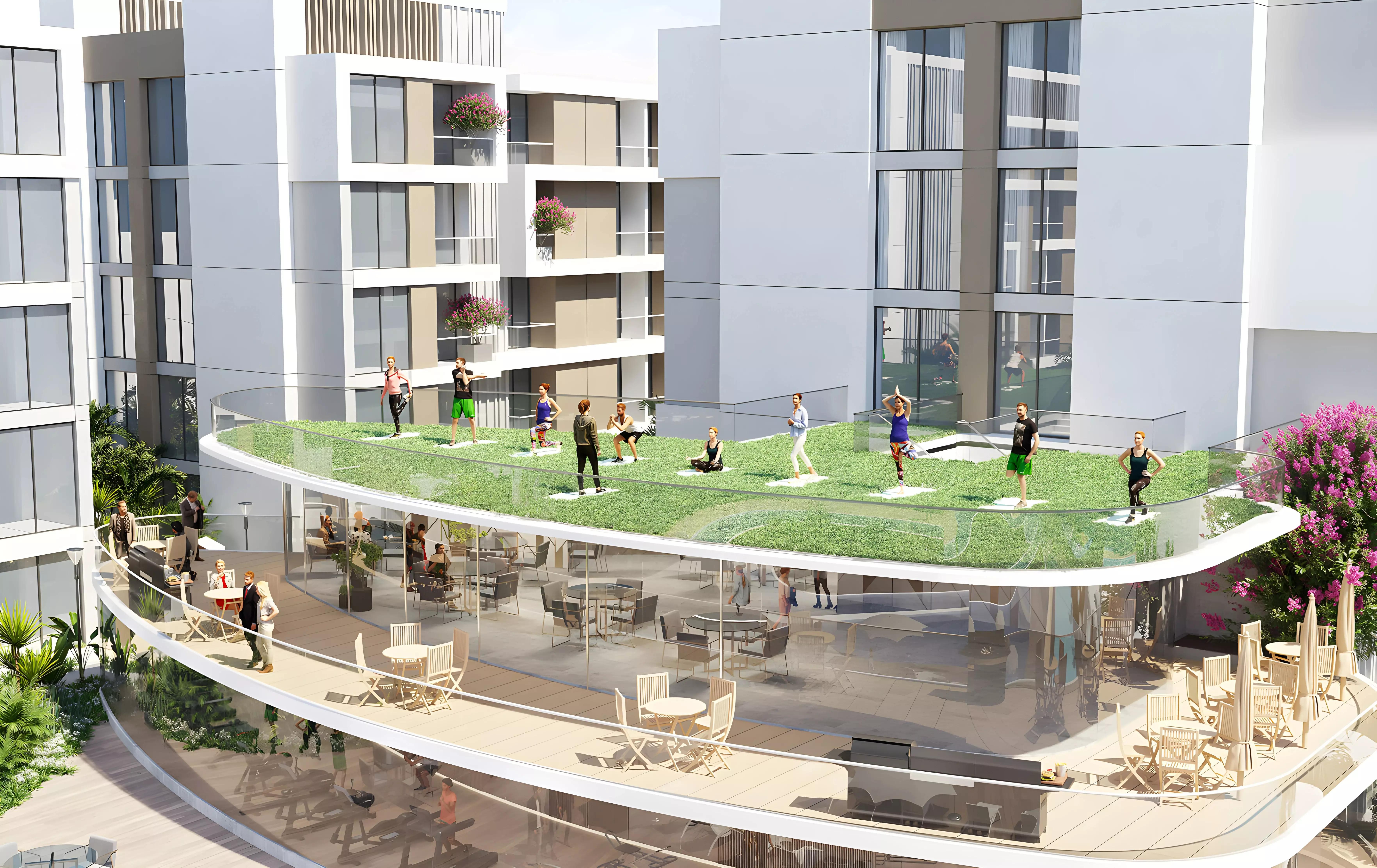 Torino balcony view with landmark outlook, Arjan, Dubai