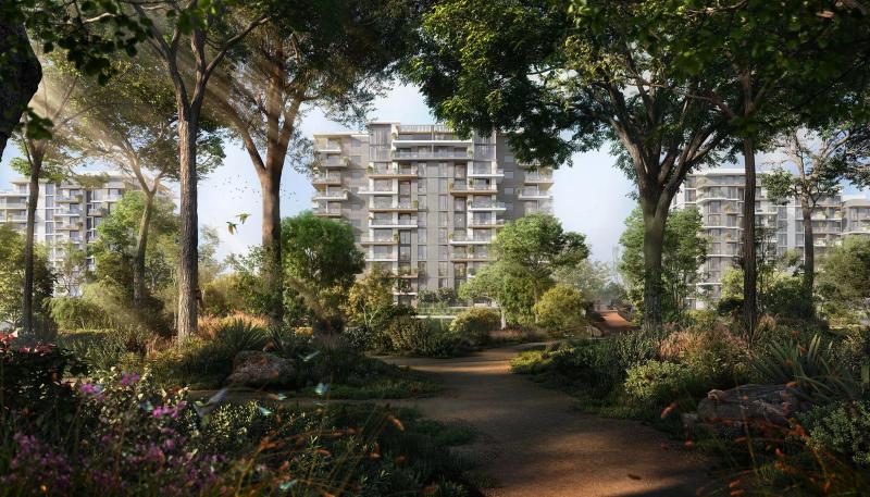 Lacina at Ghaf Woods exterior building facade, Dubai Land, Dubai