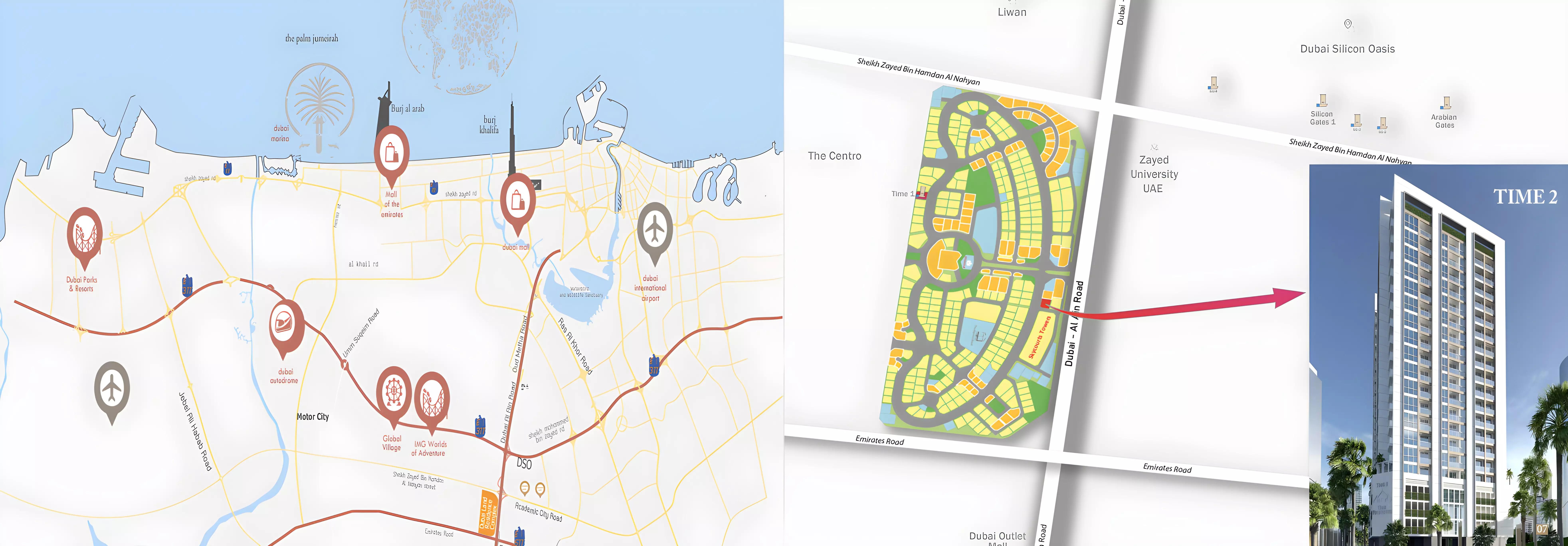 Master plan layout of Time Phase 2 development, Dubai Land Residence Complex, Dubai