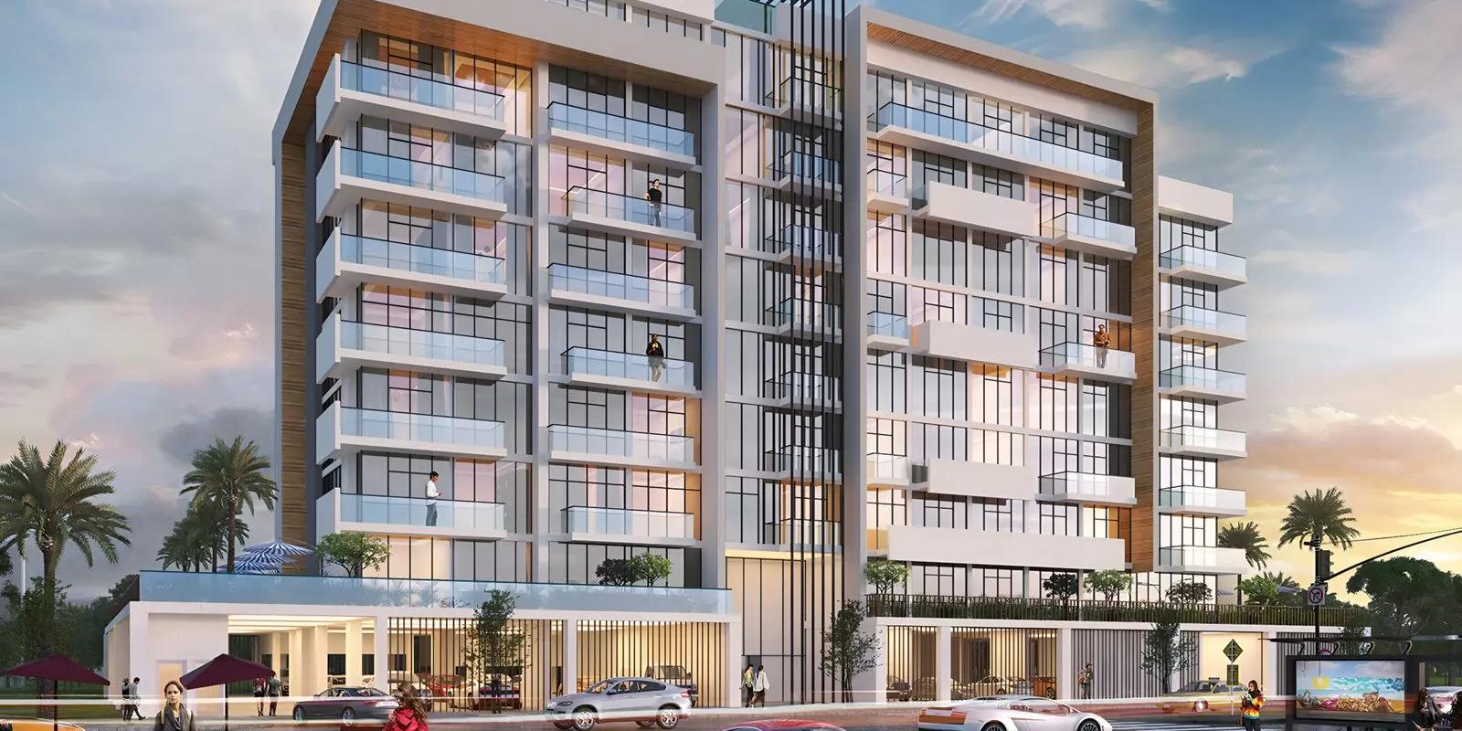 Azizi Riviera 21 residential facade view, Meydan, Dubai