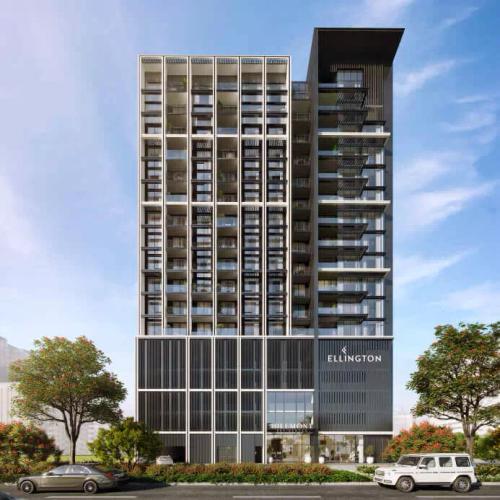 Hillmont Residences exterior facade view, Jumeirah Village Circle, Dubai