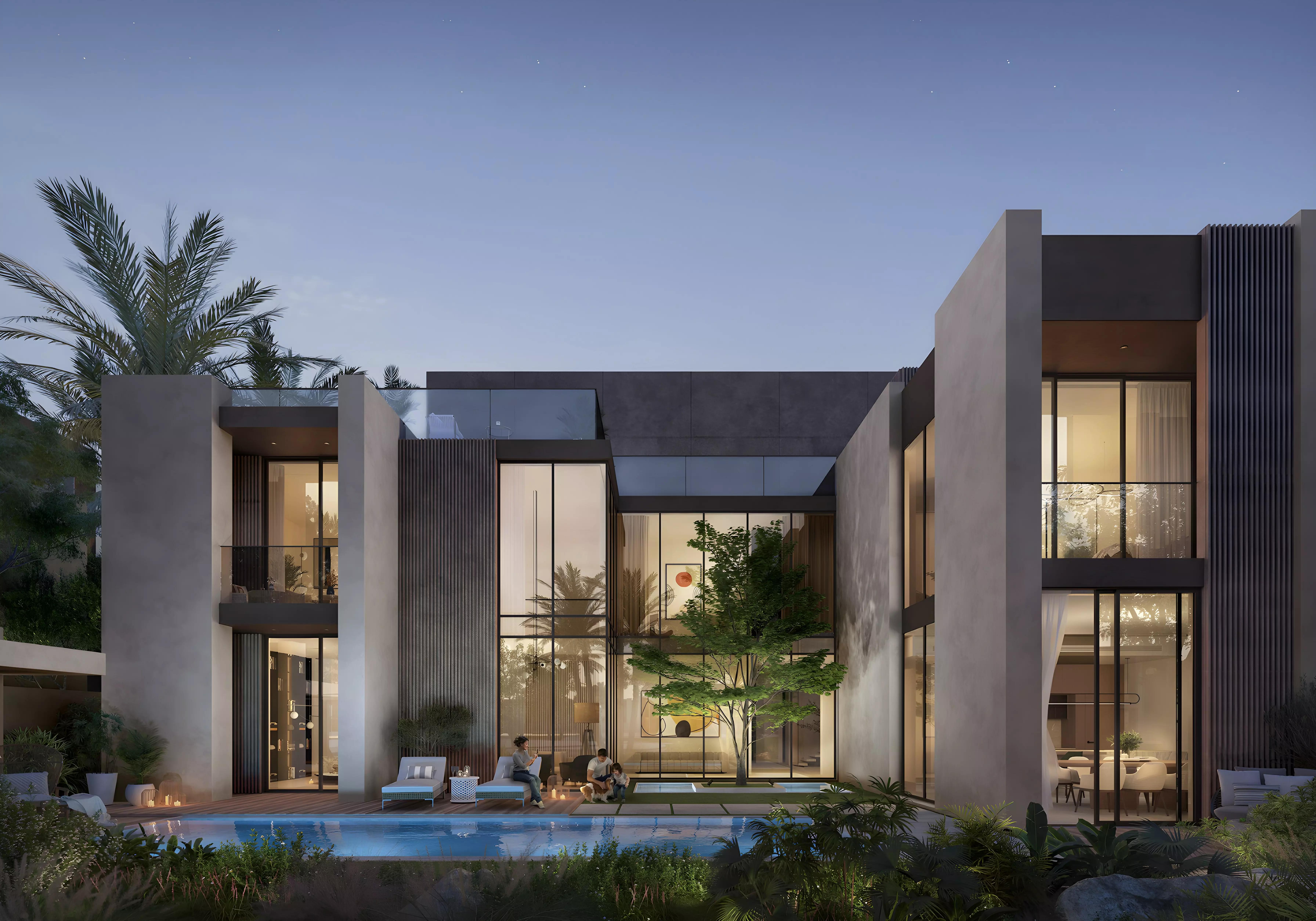 Ravenna Residences villa living space interior, The Wilds by Aldar, Dubai