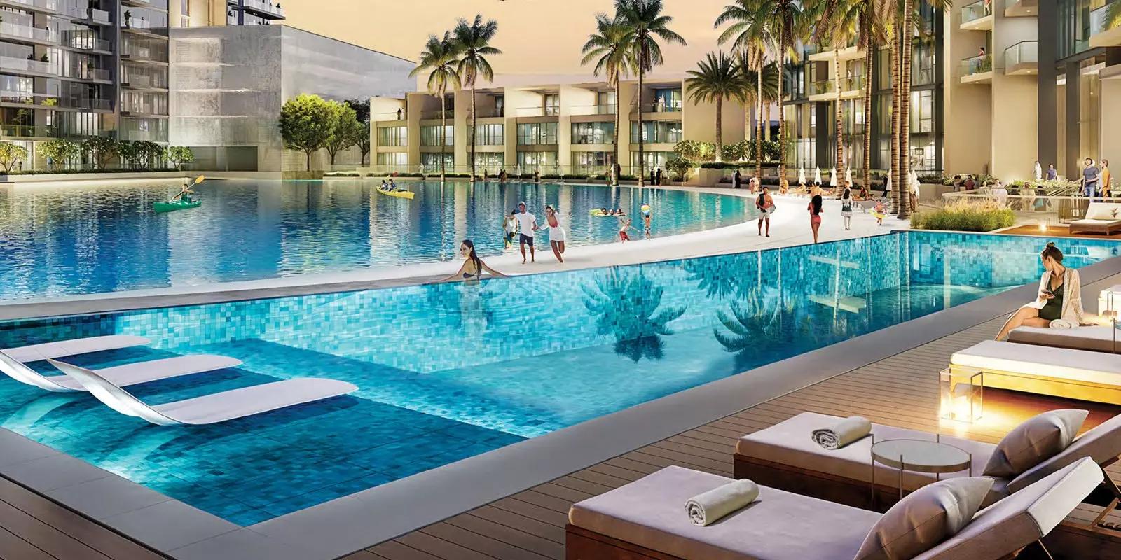 Kitchen with built-in appliances, Lagoon Views by District One, Dubai