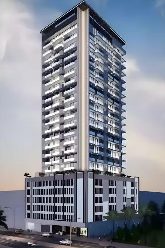 Exterior facade of Golden Wood Views Phase 5 tower in Jumeirah Village Circle, Dubai