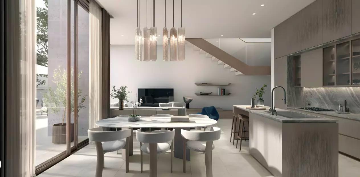 Townhouse cluster with shared green space, Nad Al Sheba Gardens Phase 4