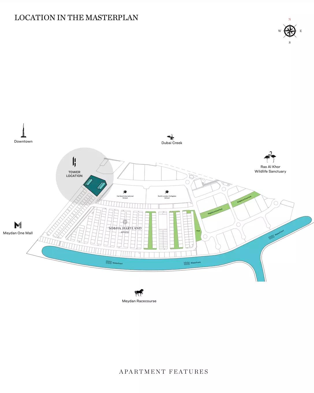 Sobha Creek Vistas Heights masterplan layout, Sobha Hartland, Dubai