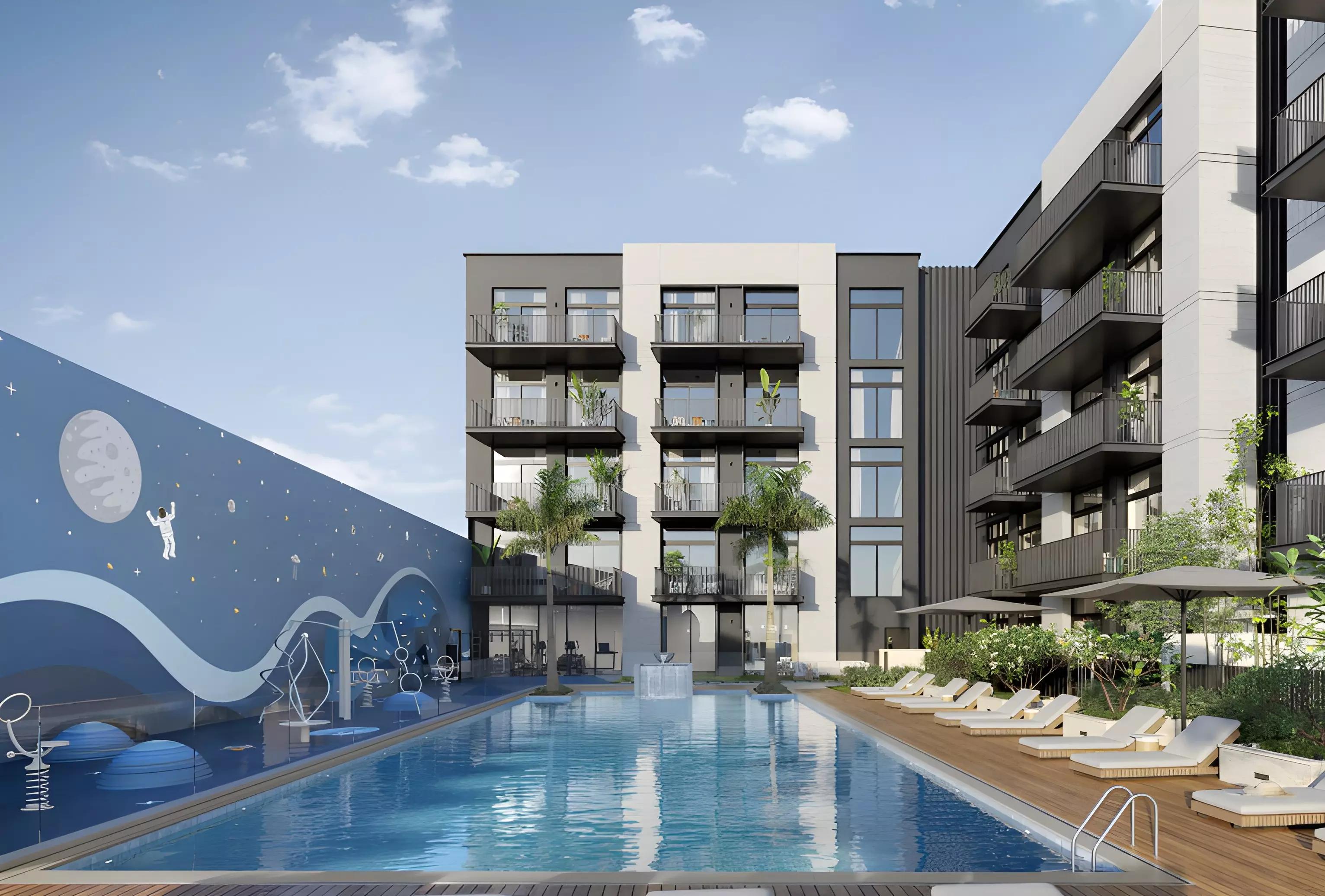 Belmont Residences apartment interior living space, JVT, Dubai