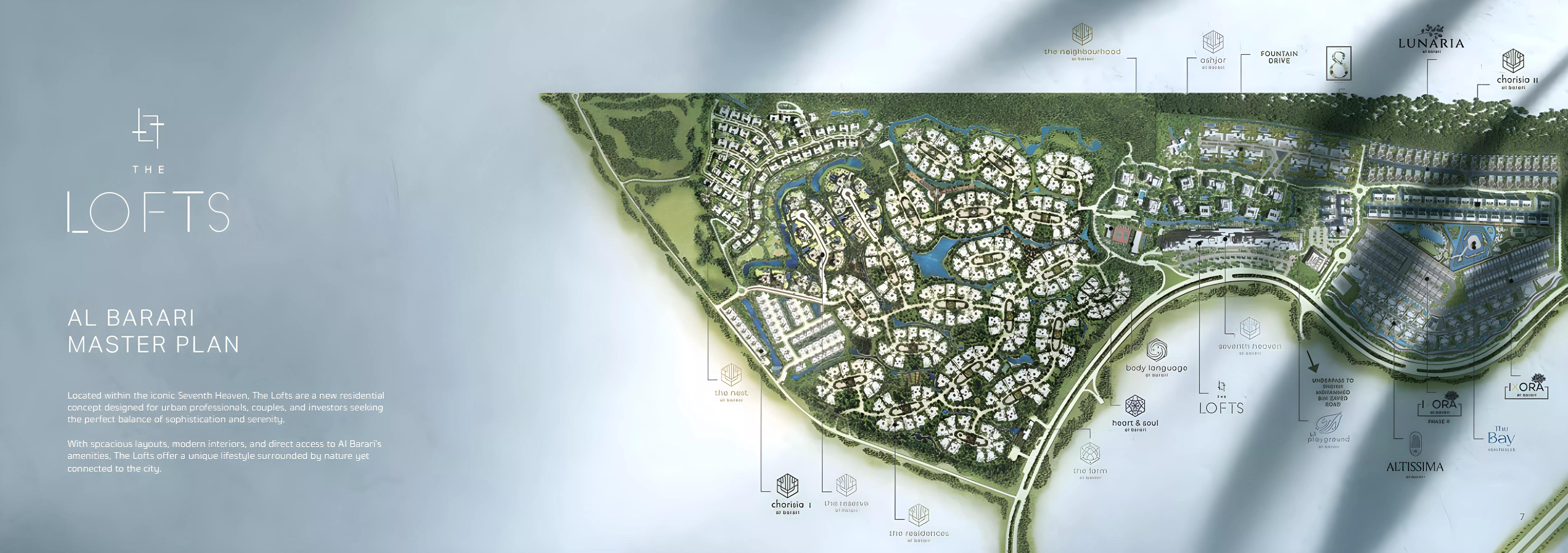 The Lofts Al Barari master plan layout within Al Barari community, Dubai