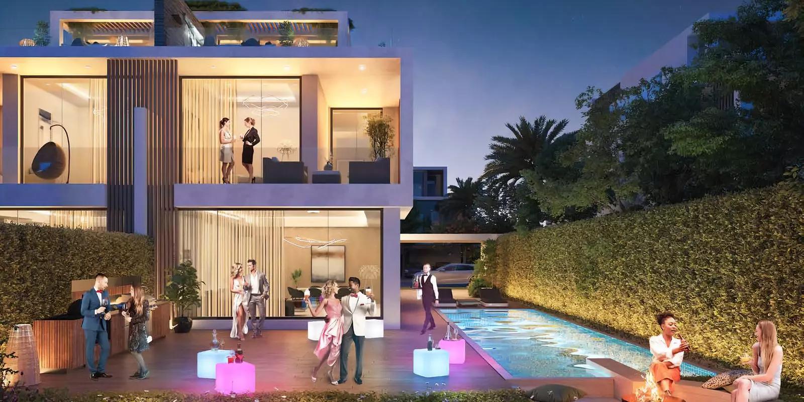 Landscaped garden view at Park Greens Phase 2, DAMAC Hills