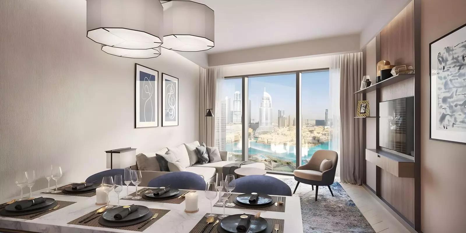 Shared pool deck at The Address Residences Dubai Opera